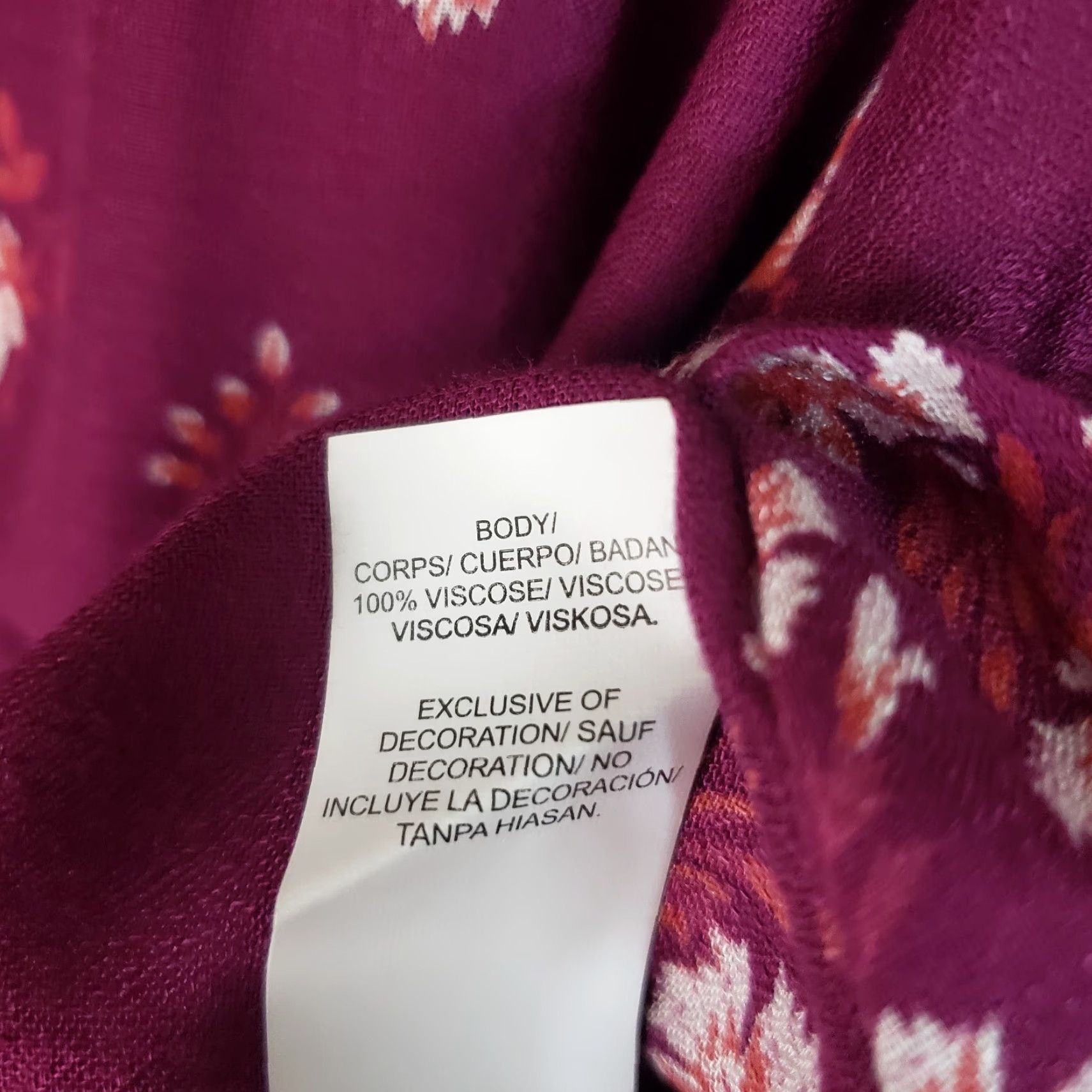 Lucky Brand Lucky Brand Womens Top XS Purple Pink Floral 3/4 Sleeve Viscose Blouse Tunic Women XS Pink Floral 3/4 Sleeve Viscose Lucky Brand Womens Top Size XS / US 0-2 / IT 36-38 - 6 Thumbnail