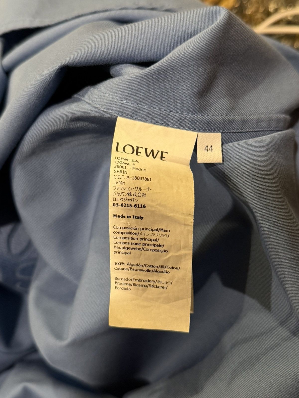 Loewe Loewe “Ash Blue” Anagram Emboidered Pocket Logo Button Shirt Size US XL / EU 56 / 4 - 14 Thumbnail