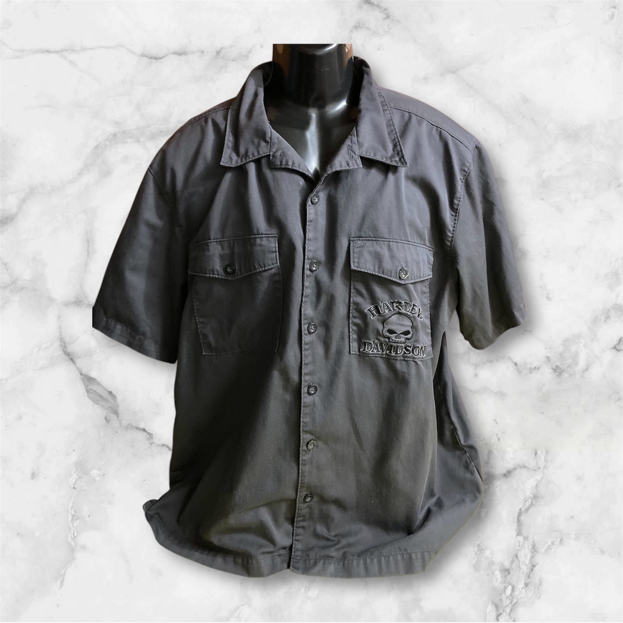 Harley Davidson Harley Davidson Skull 2012 Shirt embroidered Big logo Size US XL / EU 56 / 4 - 2 Thumbnail