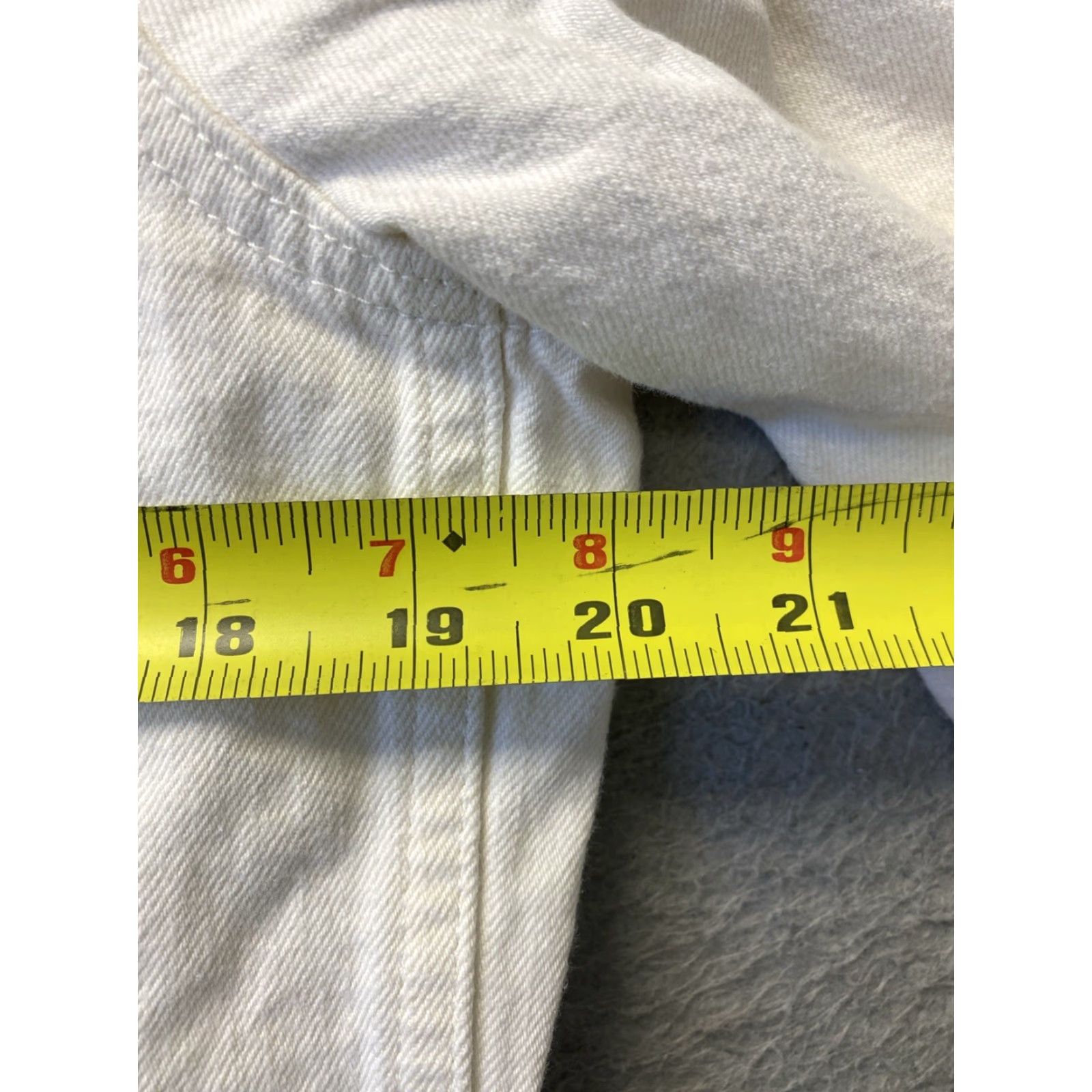Denime J Crew Motorcycle Jacket Womens Large Beige Denim Casual Button Pockets Regular Fit Size L / US 10 / IT 46 - 4 Thumbnail