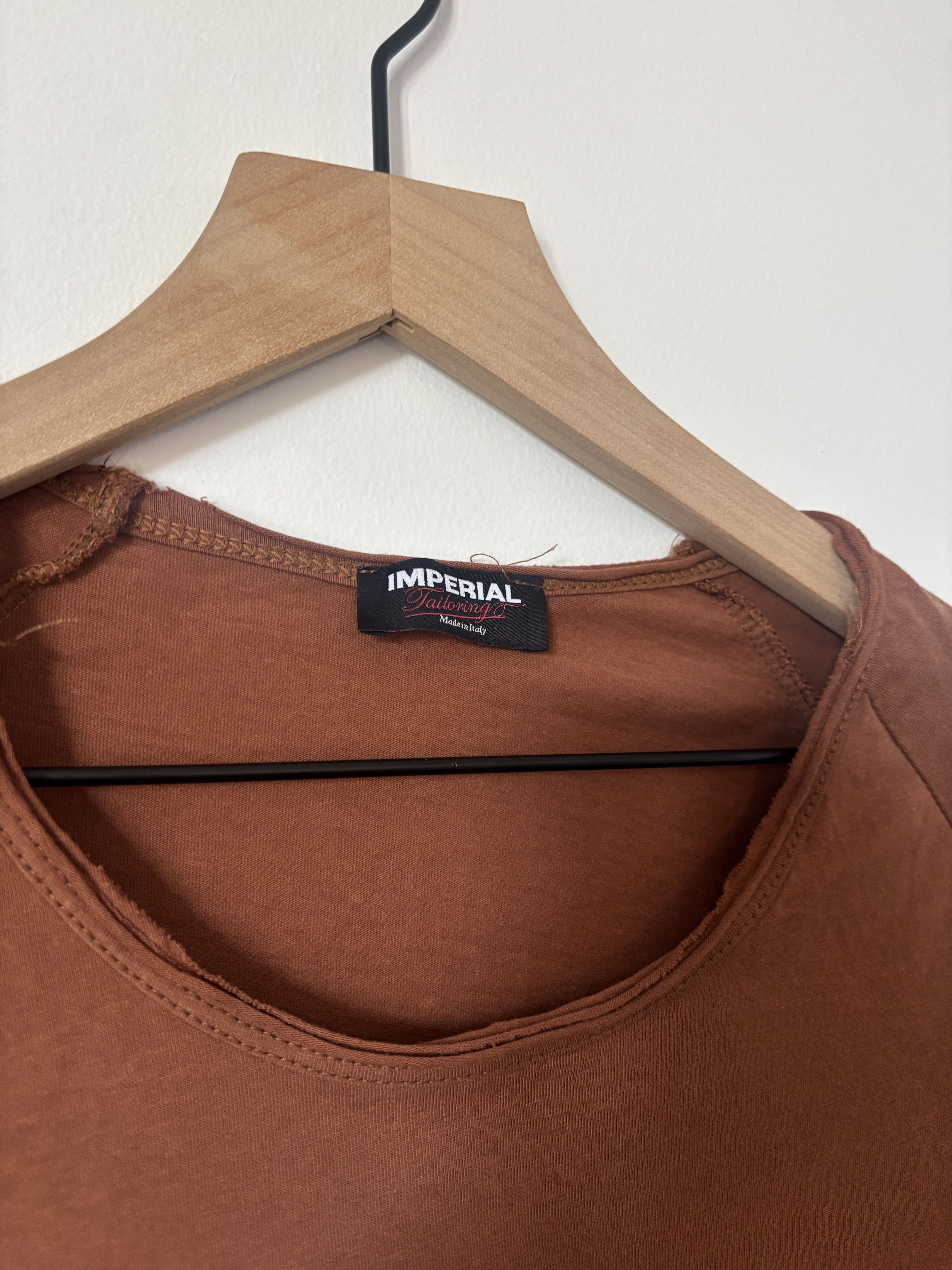 Imperial Italian Cotton Raw Hem Paper Thin Tee by Imperial Tailoring Size US XL / EU 56 / 4 - 2 Thumbnail