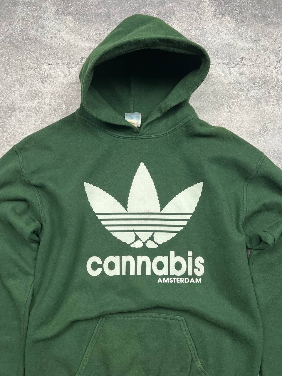 Vintage Vintage 90's Cannabis Humour Adidas Boxy Hoodie Size US XL / EU 56 / 4 - 4 Thumbnail