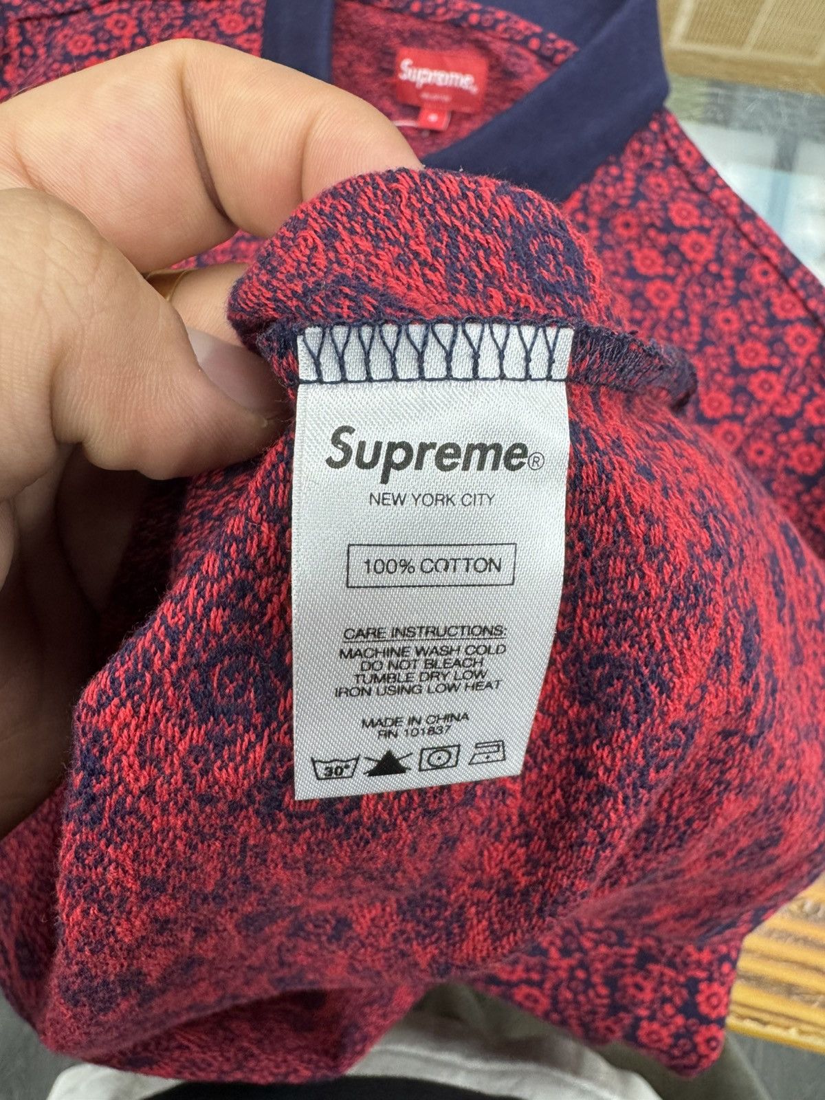Supreme Floral Jacquad Zip LS Polo (Magenta)