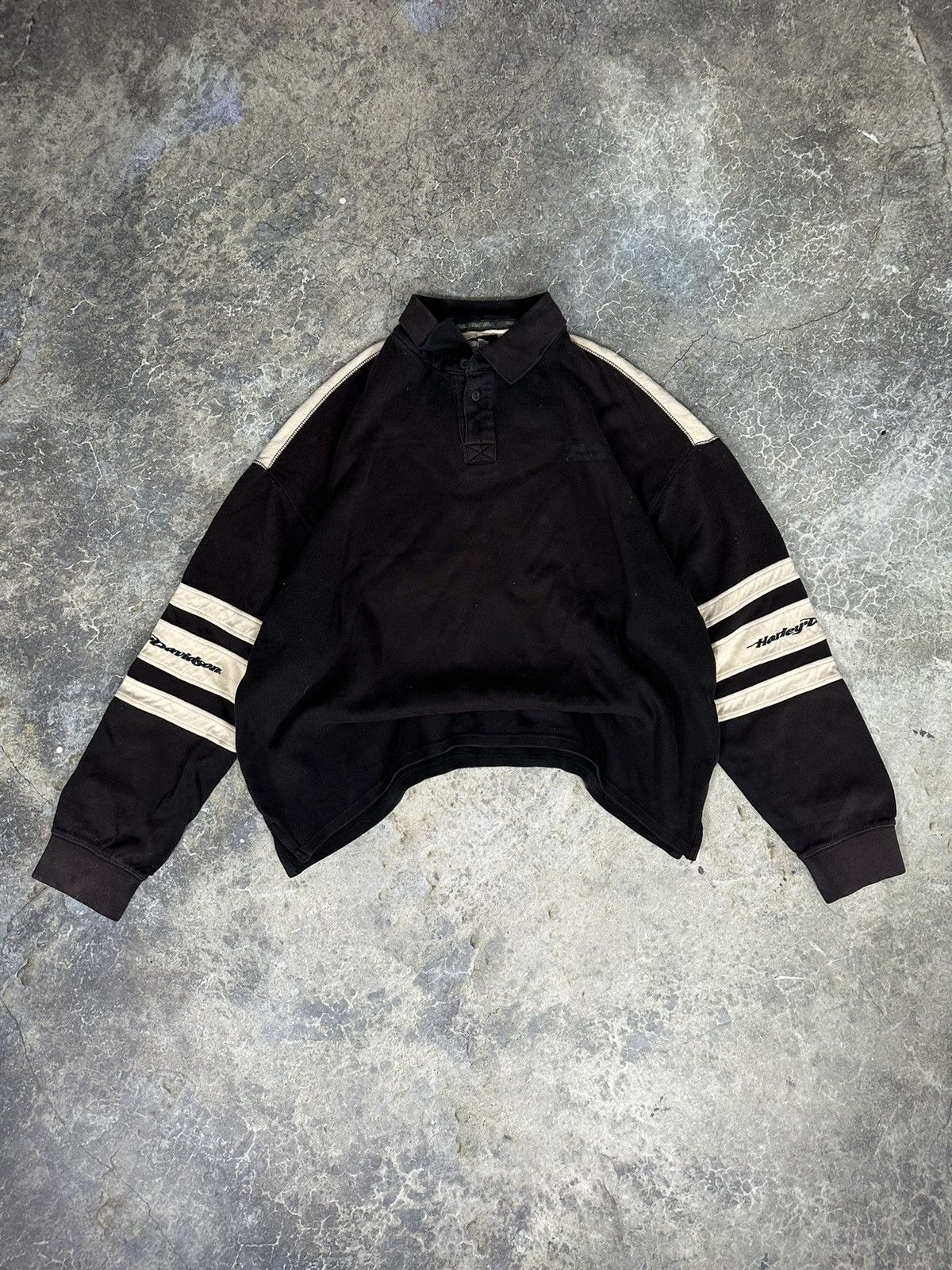 Harley Davidson × Vintage Vintage Harley Davidson Sweatshirt Polo Size US XL / EU 56 / 4 - 1 Thumbnail