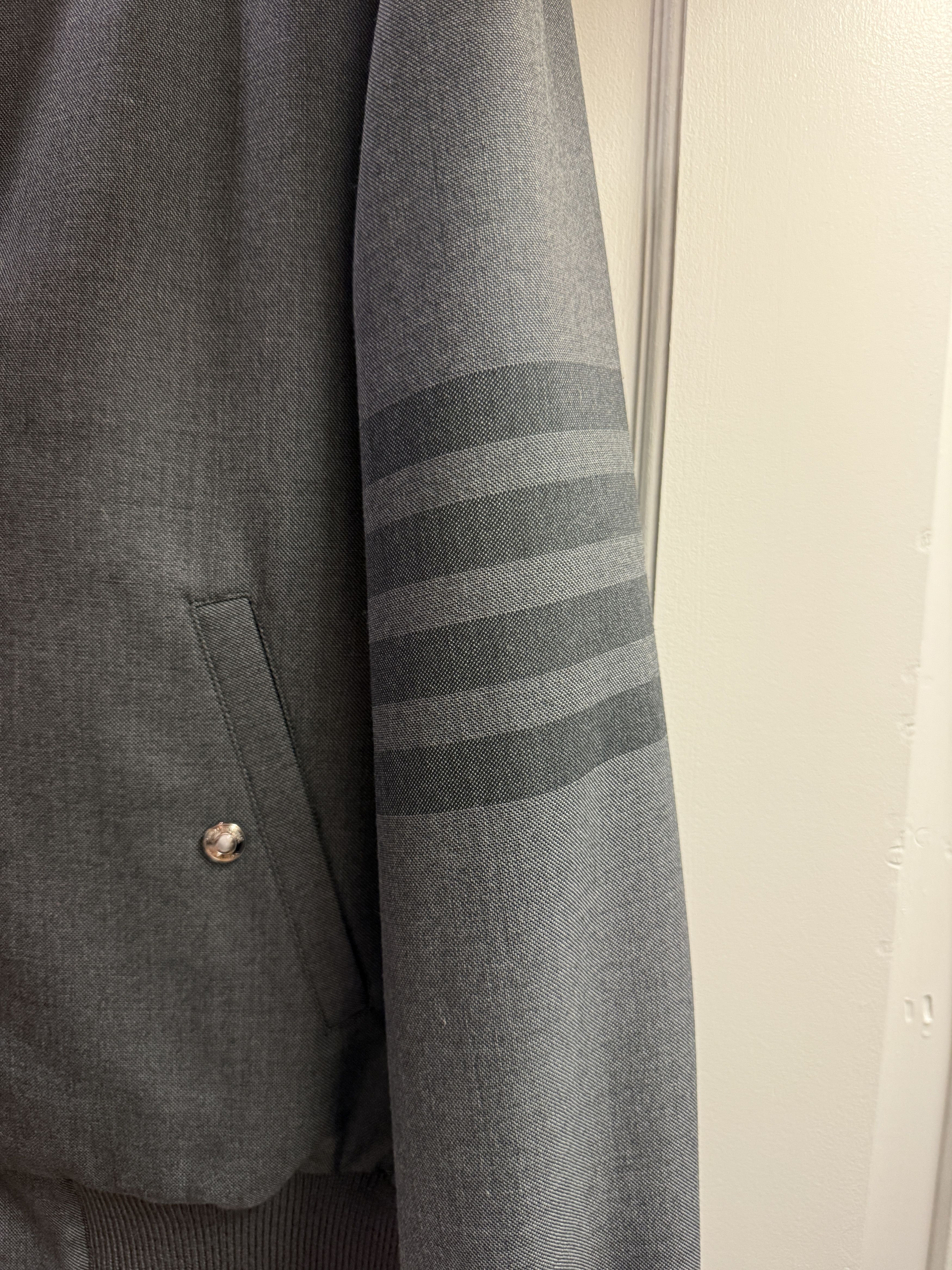 Thom Browne Thom Browne Grey Bomber Jacket Size 2/M Size US M / EU 48-50 / 2 - 2 Thumbnail