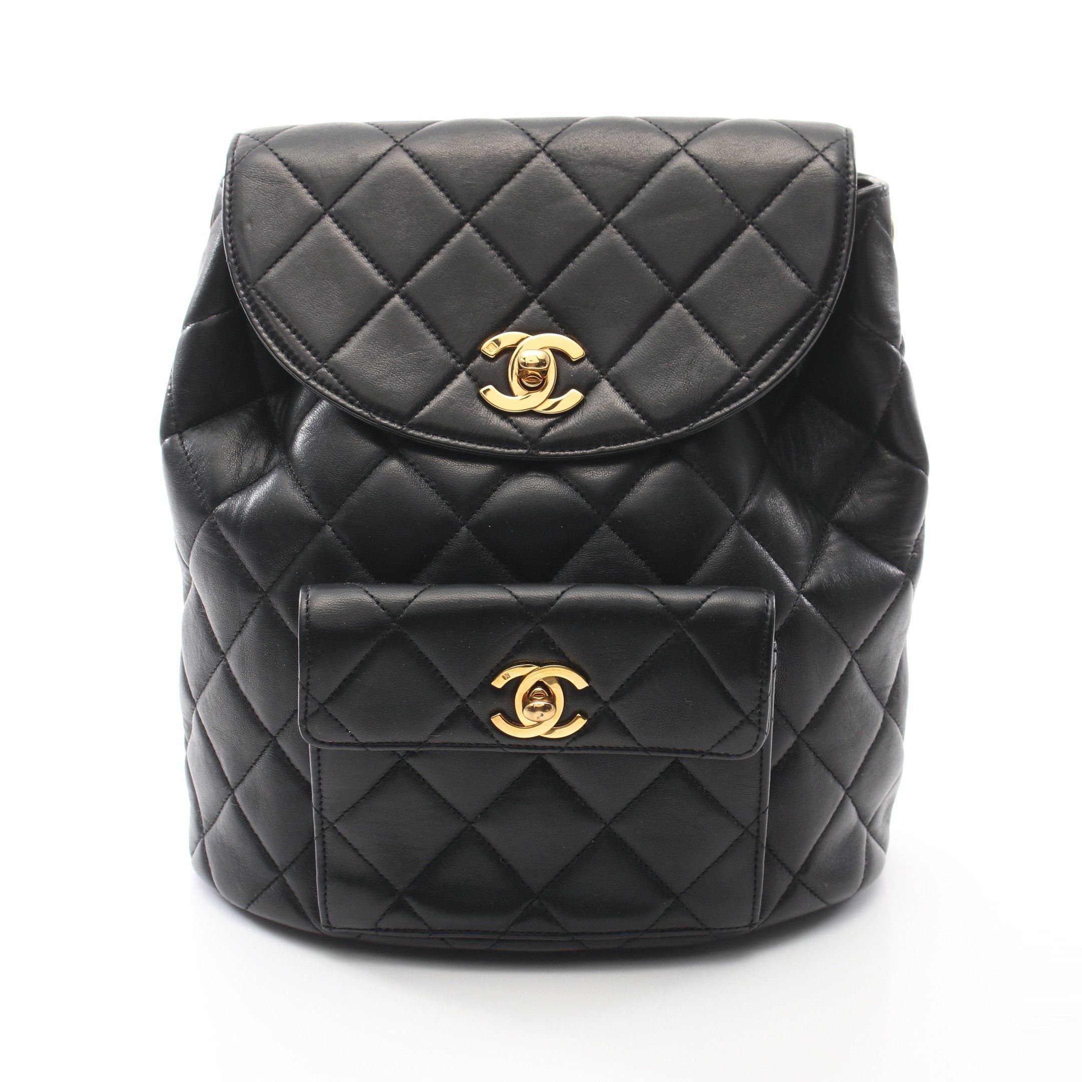 Chanel Chanel Matelasse Backpack Rucksack Lambskin Black Gold Hardware Size ONE SIZE - 1 Thumbnail