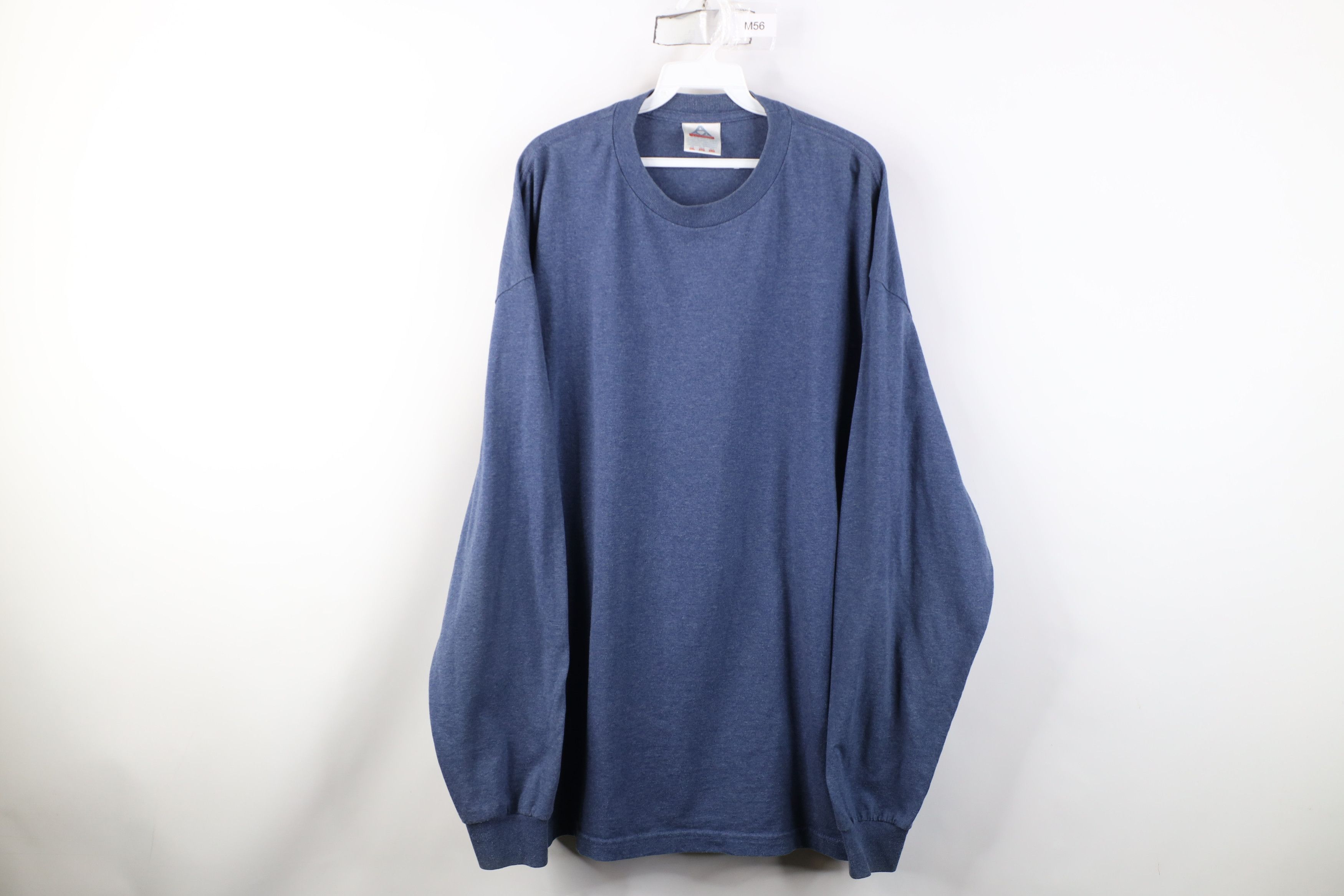Vintage Vintage 90s Y2K Streetwear Long Sleeve T-Shirt Heather Blue Size US XXL / EU 58 / 5 - 1 Thumbnail