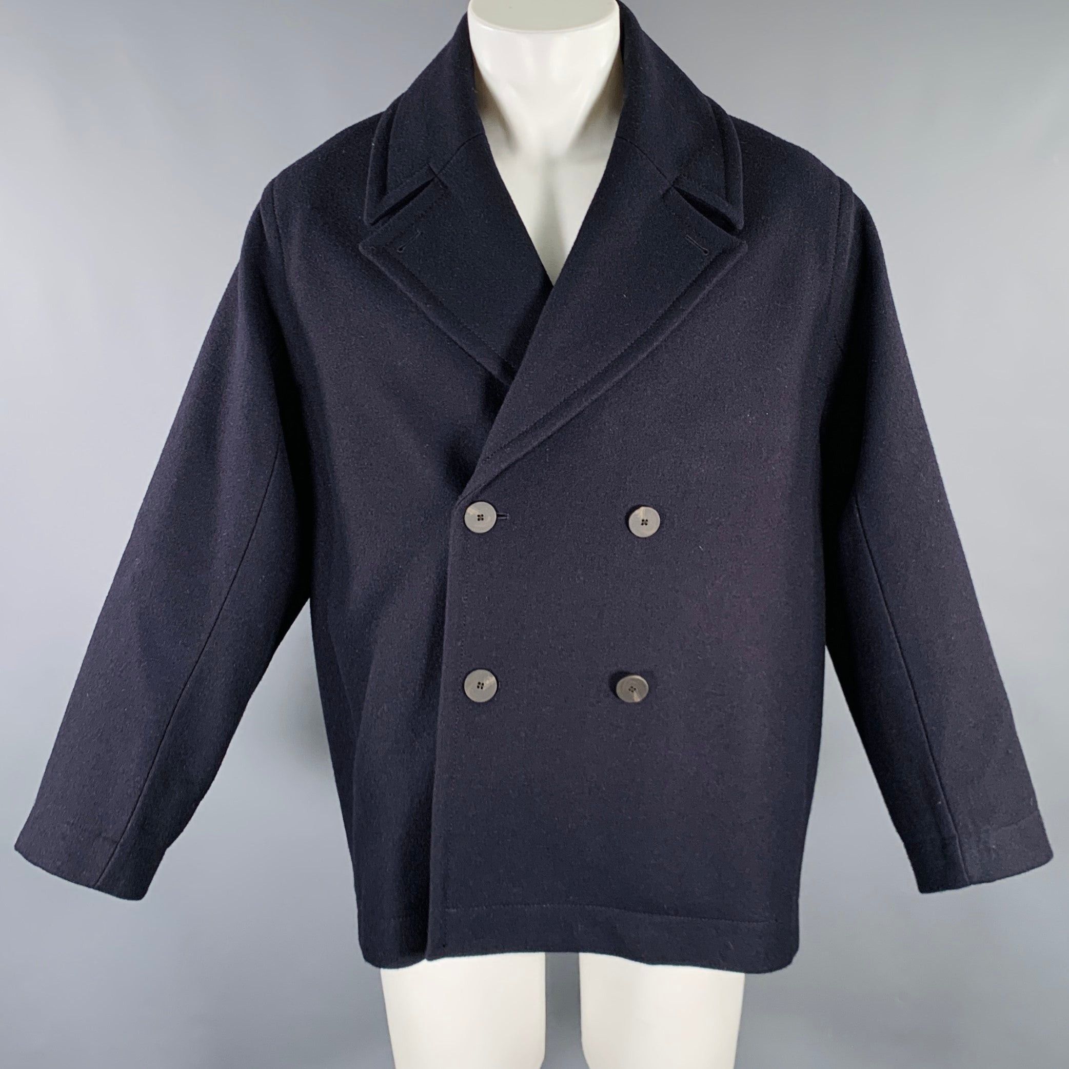 Studio Nicholson STUDIO NICHOLSON Navy Wool Polyester Double Breasted Jacket Size US M / EU 48-50 / 2 - 1 Preview