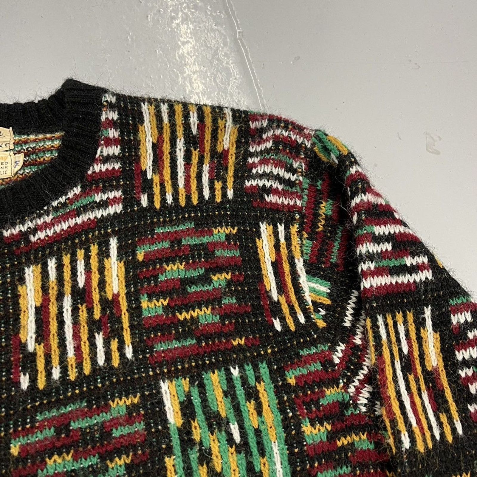 Other Vintage 60s Kandahar Deluxe Black Geometric Pattern Sweater Size US M / EU 48-50 / 2 - 2 Thumbnail