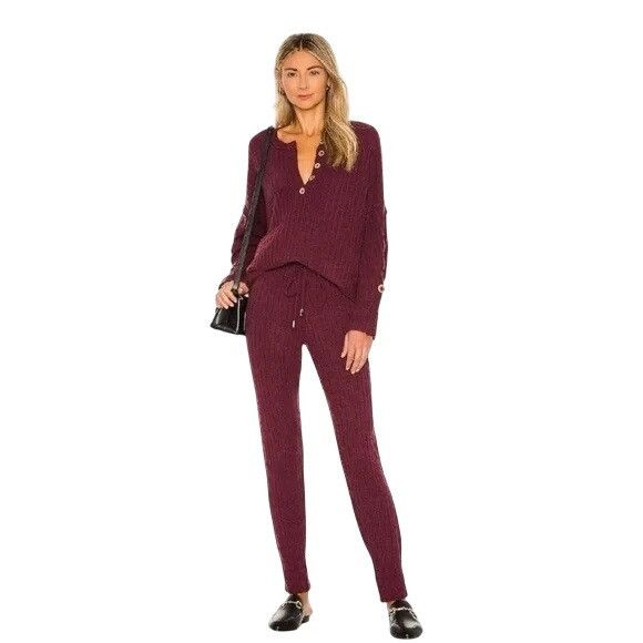 Free People Around The Clock Burgundy Jogger Pants