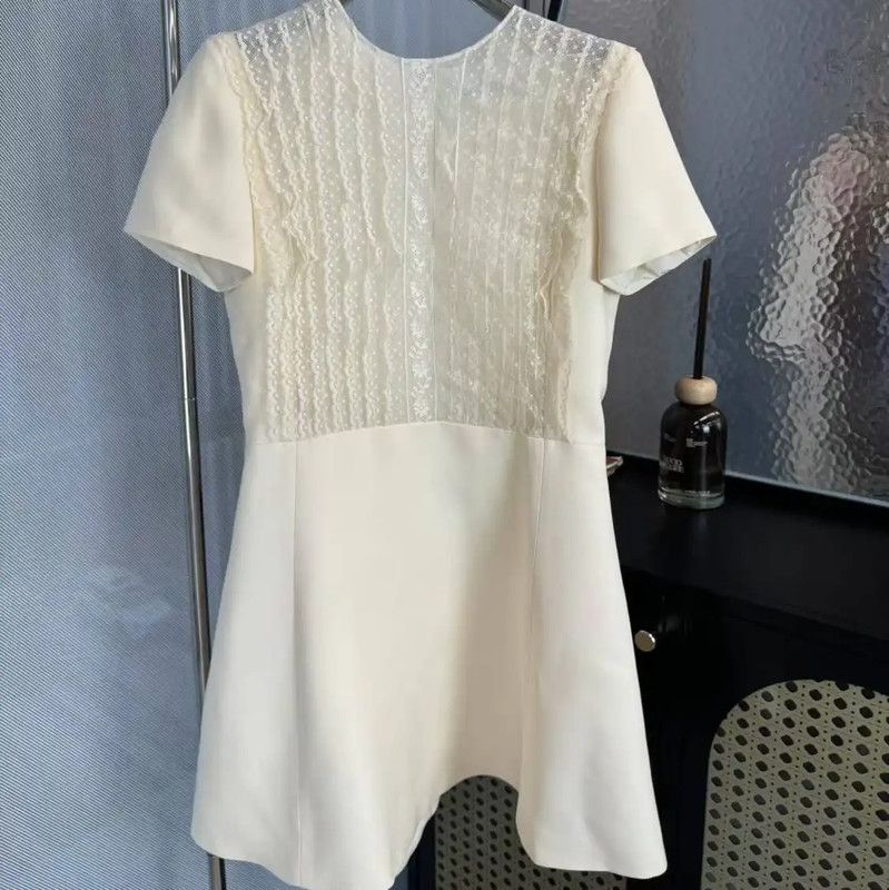 Dior Dior White Silk Short Dress for Women 0089 Size S / US 4 / IT 40 - 1 Thumbnail