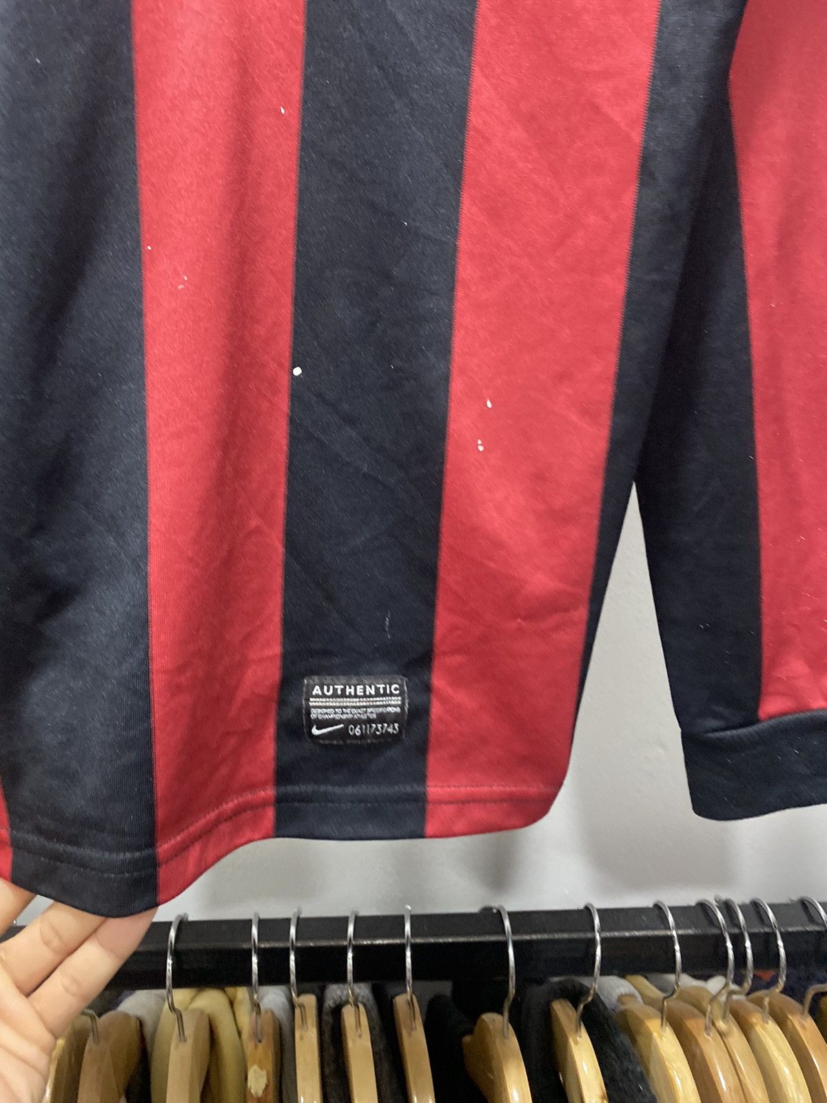 Vintage Sick☠️ Nike AC Milan Paint Bloke Core Jersey Collar Polo Size US L / EU 52-54 / 3 - 7 Thumbnail