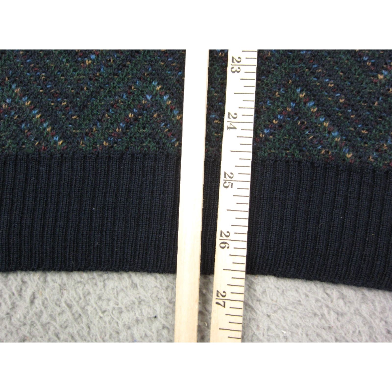 Vintage VINTAGE Library Sweater Mens L Green Chevron Wool Blend Pullover 90s Knit Crew Neck Long Sleeve Size US L / EU 52-54 / 3 - 7 Thumbnail