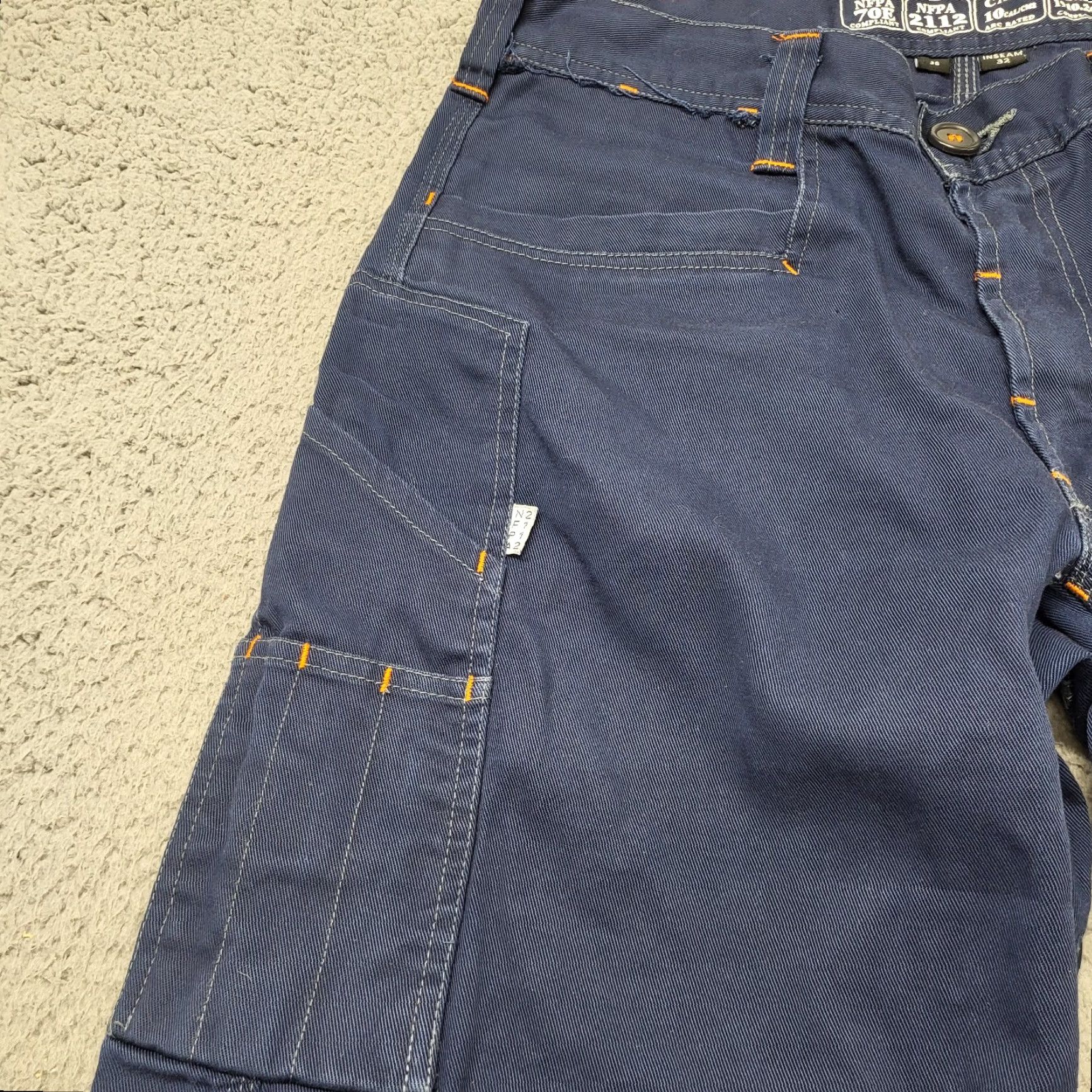 Vintage Kontra FR Pants Men's 36x32 Navy Blue Canvas Cargo Pocket Utility Jeans Workwear Straight Leg Pants Mens Regular Size 36 Navy blue Kontra FR Size US 36 / EU 52 - 6 Thumbnail