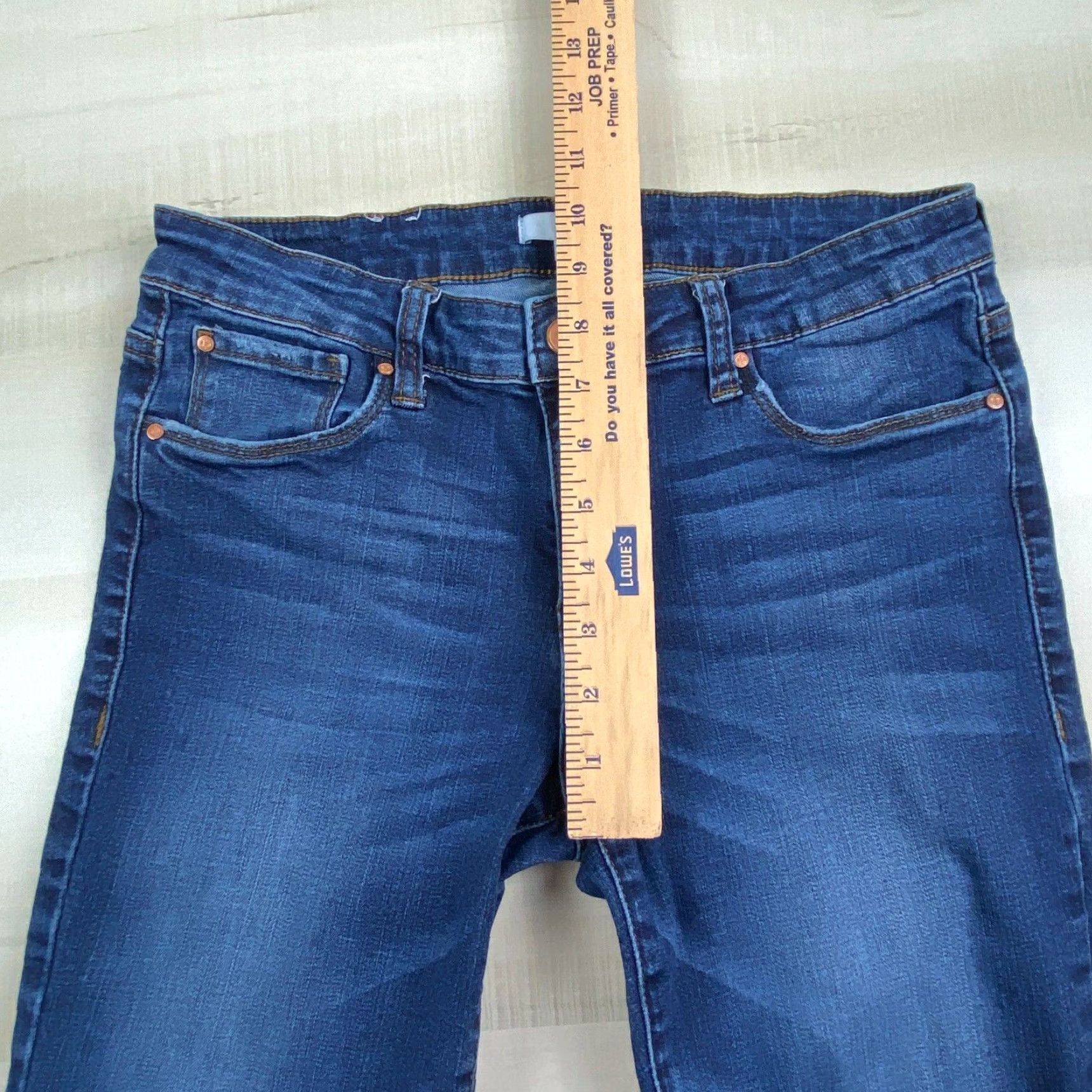 Vintage BP Womens Skinny Jeans 28 28x25 Extra Large Blue Mid Rise Raw Hem Medium Wash Denim Stretch Size 28" / US 6 / IT 42 - 6 Thumbnail