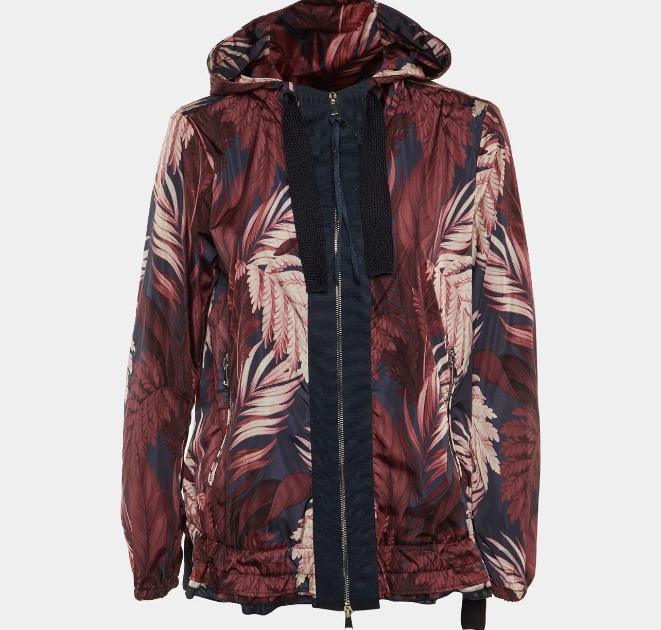 Moncler Grenoble Moncler Burgundy Printed Polyamide Hooded Jacket Size M / US 6-8 / IT 42-44 - 3 Thumbnail