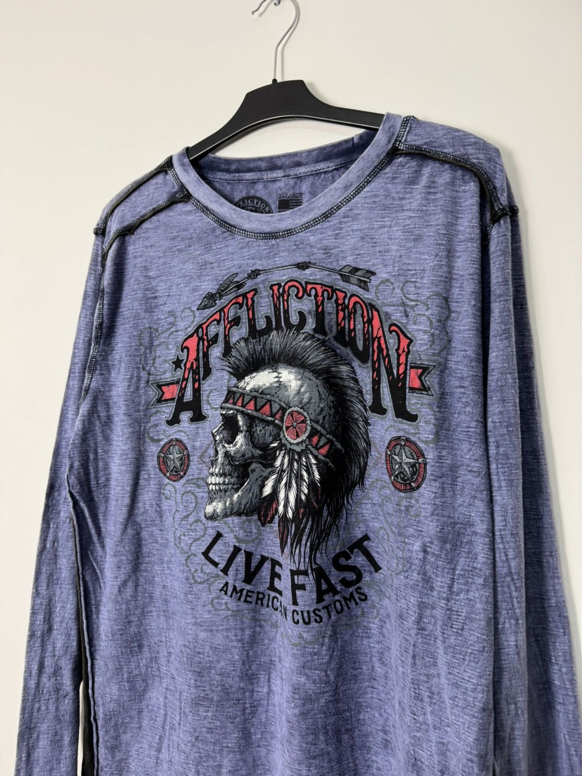 Affliction Affliction punk Avantgarde skull long sleeve “Live Fast” Size US XL / EU 56 / 4 - 2 Thumbnail