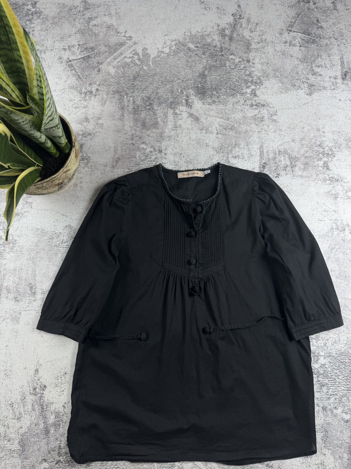 See by Chloe See By Chloé 6 Size Y2K Button Black Women's Shirt Blouse Tunic Top Dress IT 44 Size M / US 6-8 / IT 42-44 - 4 Thumbnail