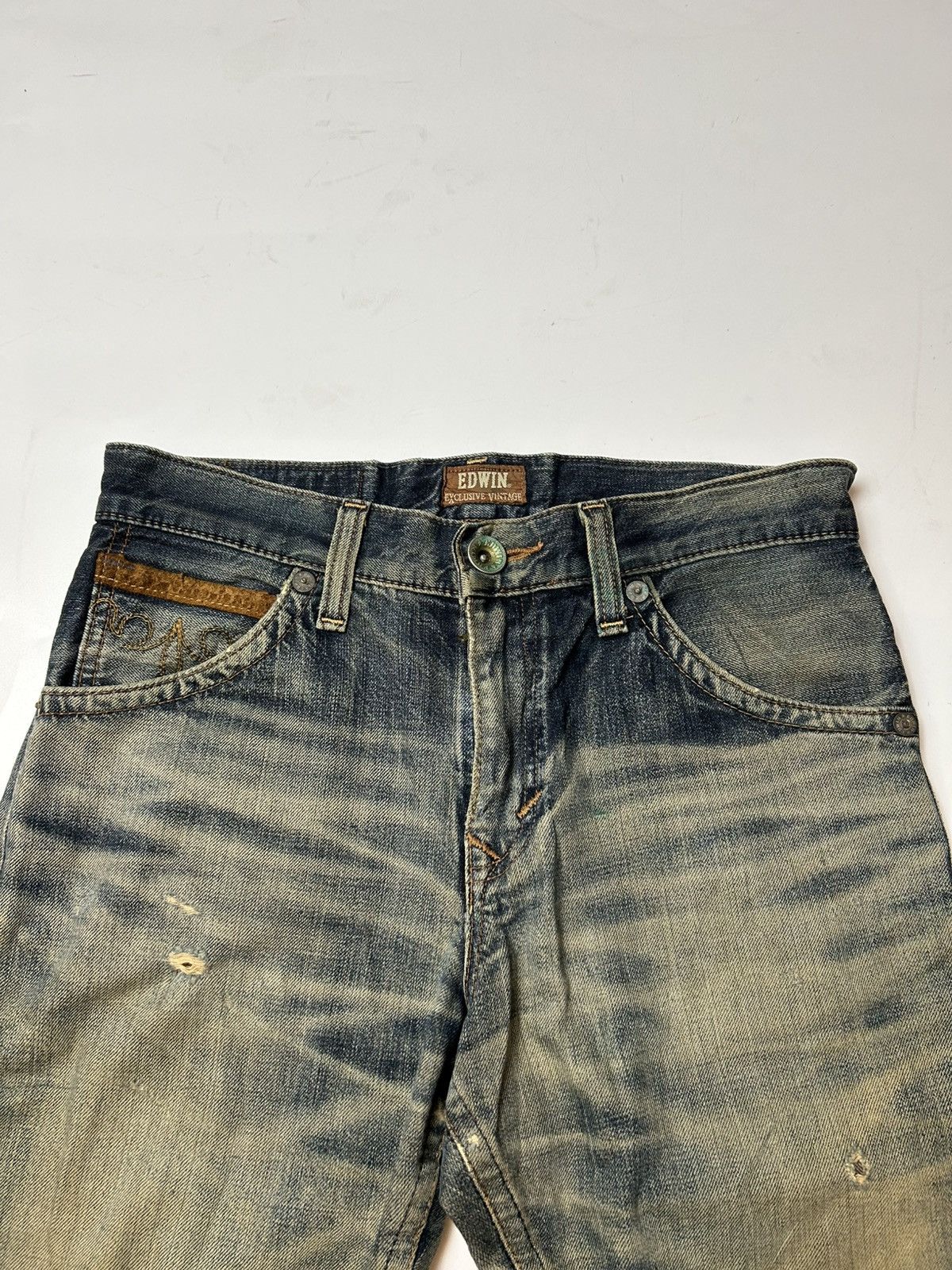 Edwin × Vintage EXCLUSIVE VINTAGE EDWIN DISTRESSED DENIM PANT Size US 31 - 3 Thumbnail