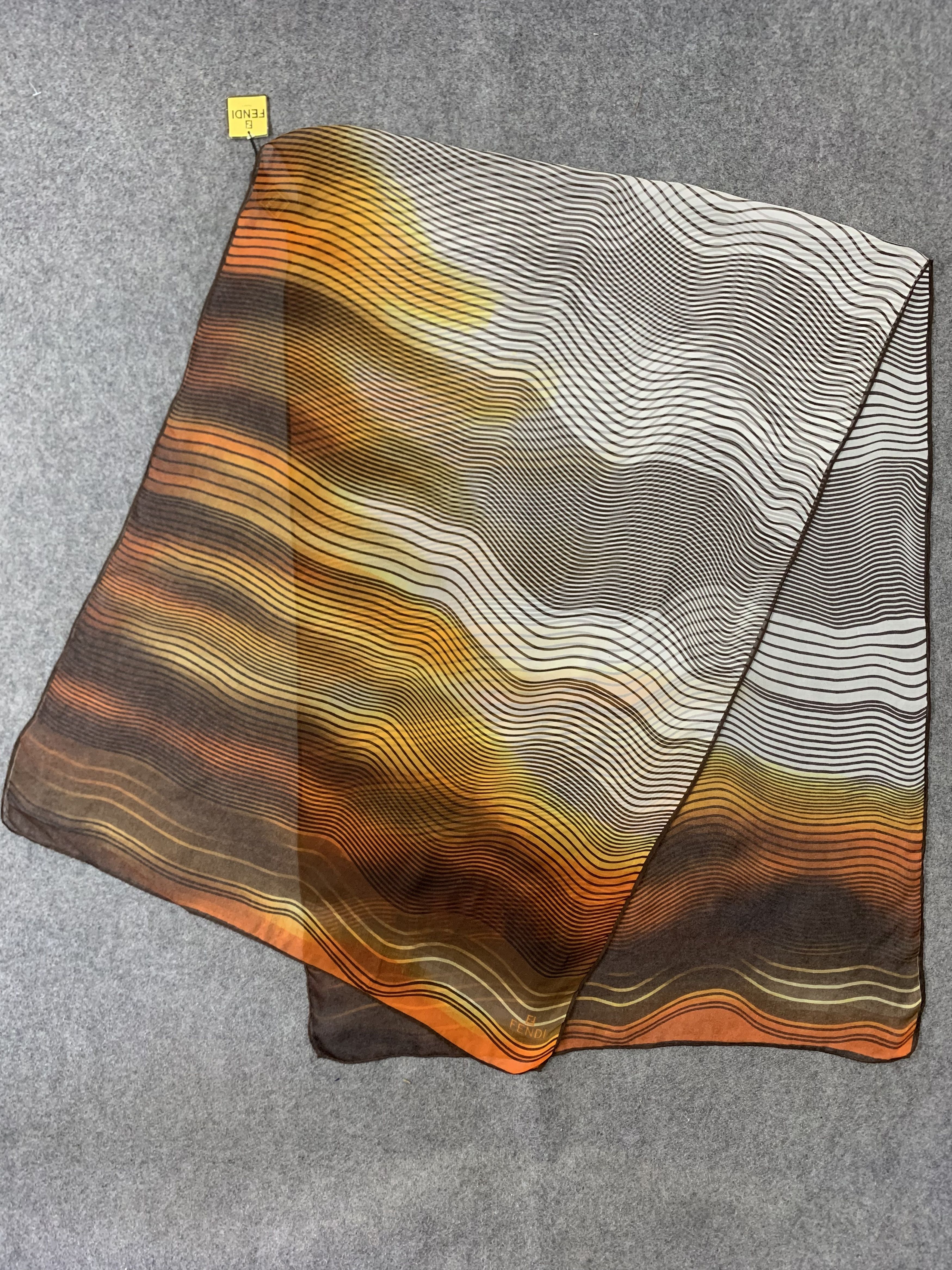 Fendi Fendi Scarf Silk Muffler Neck Wrap Stole BL9334 Size ONE SIZE - 4 Thumbnail