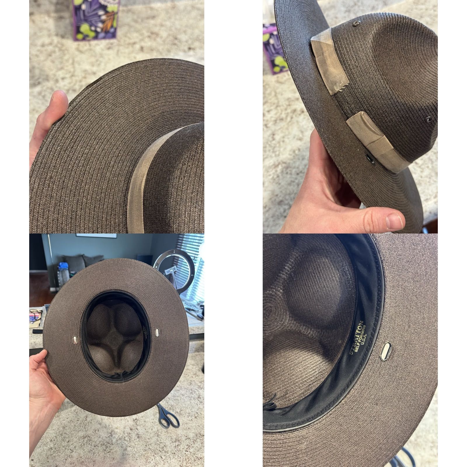 Vintage VINTAGE Stratton POLICE TROOPER Campaign Hat Brown Straw 7 USA Breathable Wide Brim Fall Spring Summer Men Size ONE SIZE - 8 Thumbnail