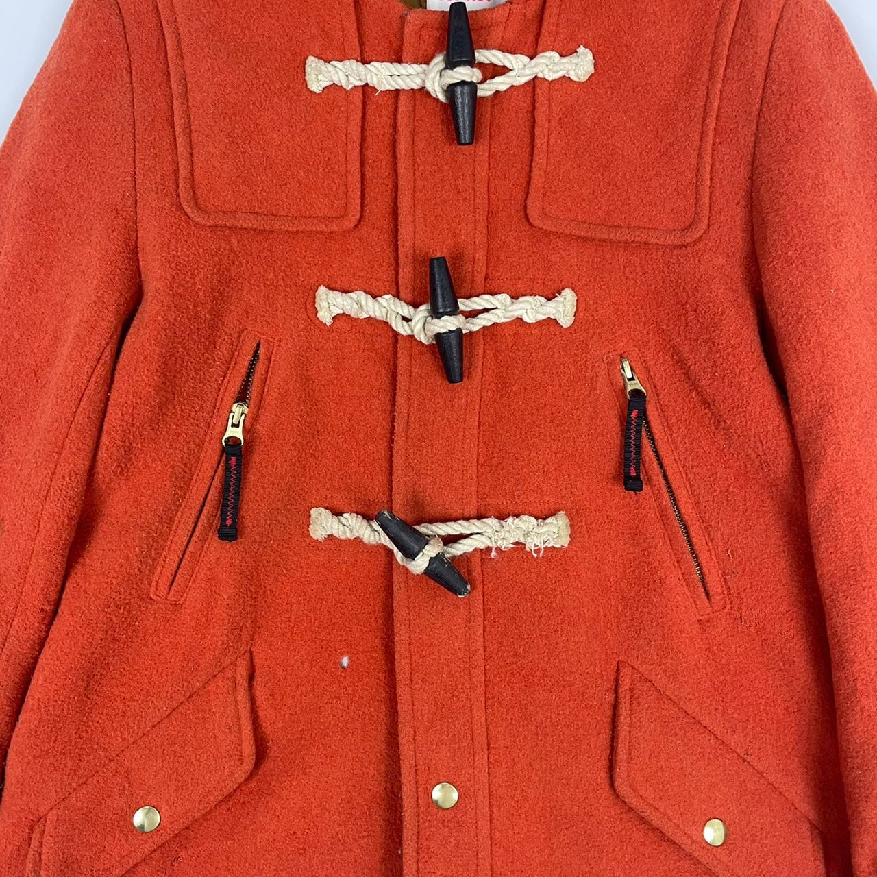 Ne-Net Vintage Né-net Hooded Duffle Coat Burnt Orange Wool Jacket Size M / US 6-8 / IT 42-44 - 6 Thumbnail