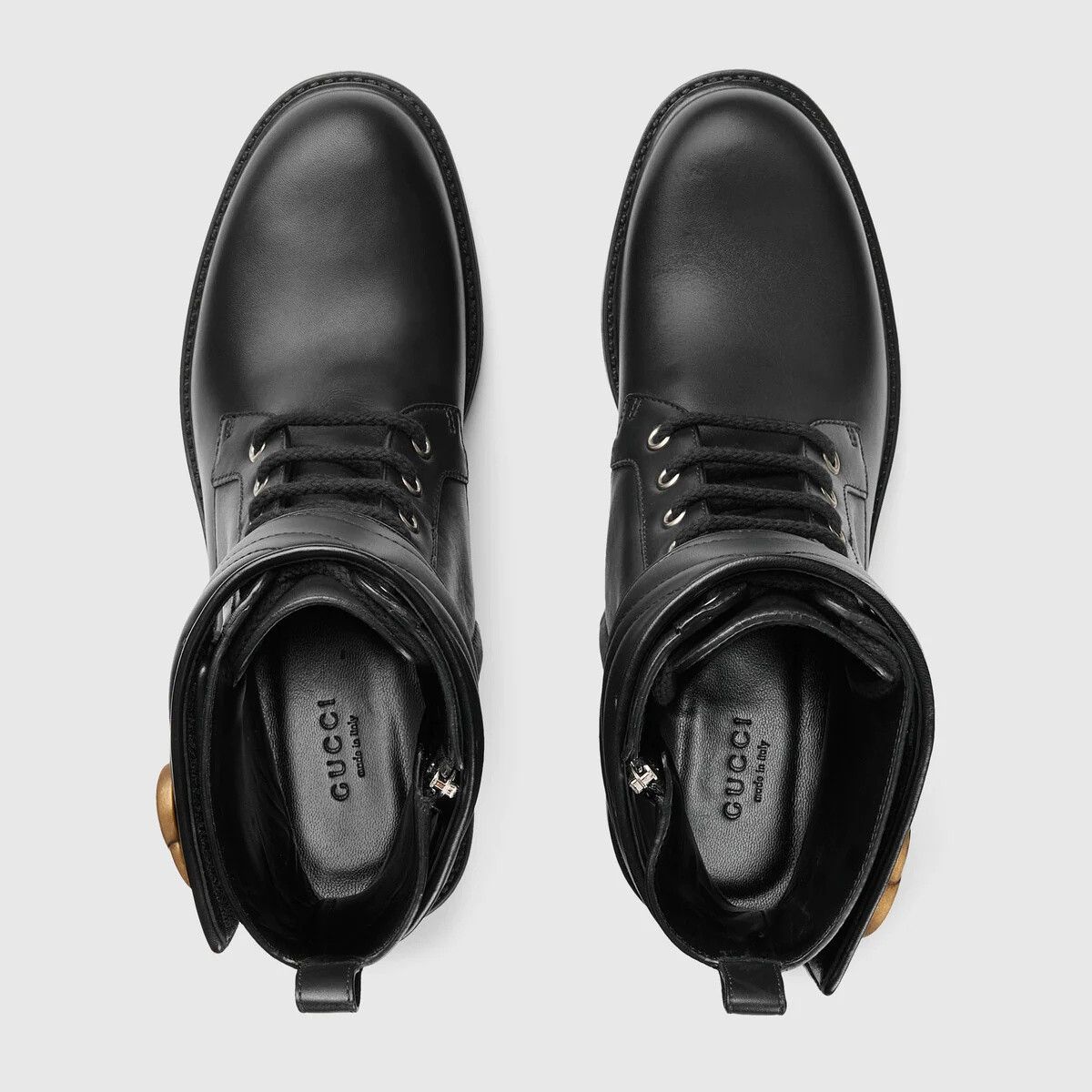 Gucci o1s1wg110425 Women's Ankle Boots With Double G in Black Size US 12 / IT 42 - 3 Thumbnail