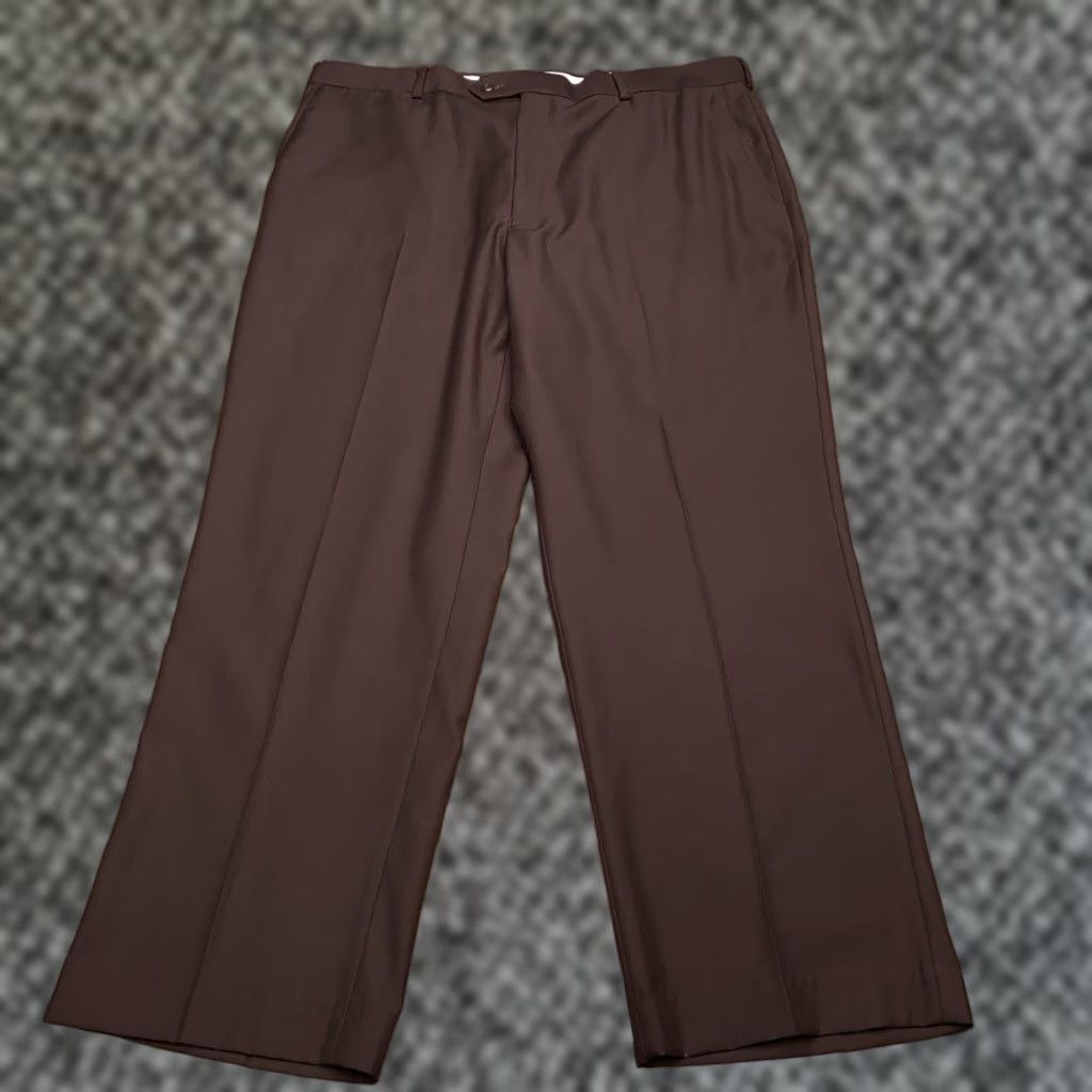 Stafford Stafford Dress Pants Mens 40x29 Brown Micro Twill Classic Straight Fit New Size US 40 / EU 56 - 1 Thumbnail