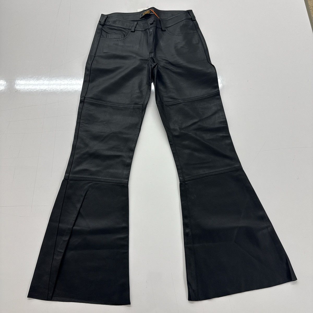 Von Dutch Paris Leather Flare Pants Black Size 26/30 Logo