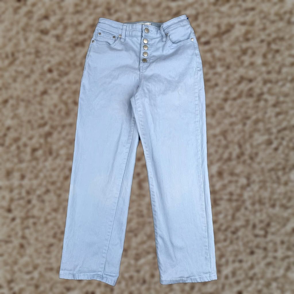 Nine West Nine West Jeans Women 6 Blue Denim Mid Rise Straight Leg Button Fly 26x25 Adults Regular Blue Distressed 90s Mens Size 28" / US 6 / IT 42 - 1 Thumbnail
