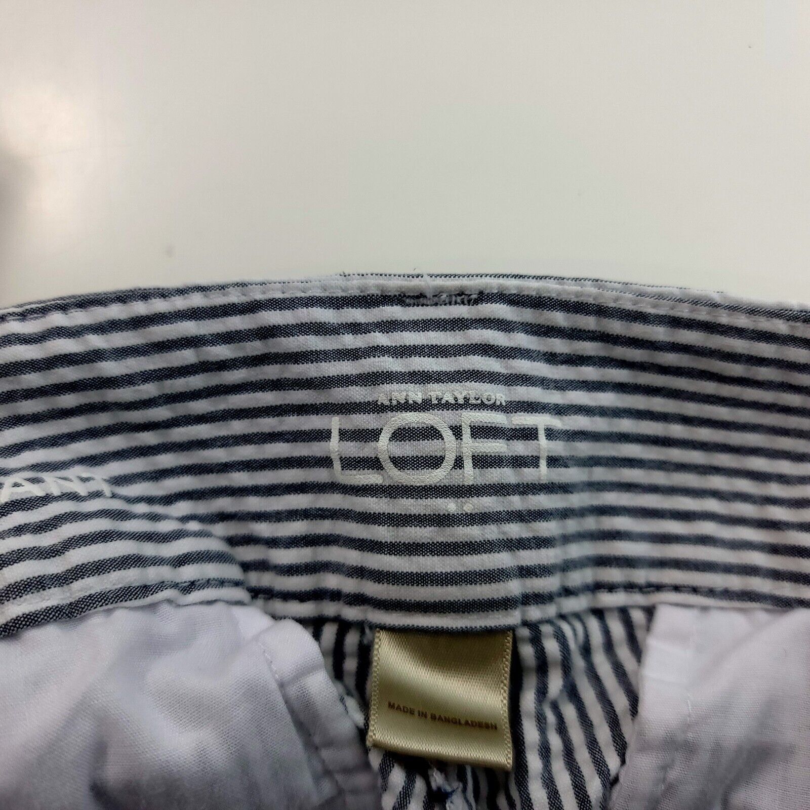 Ann Taylor Ann Taylor Loft Original Ankle Pant Gray White Striped Low R Size 32" / US 10 / IT 46 - 4 Thumbnail