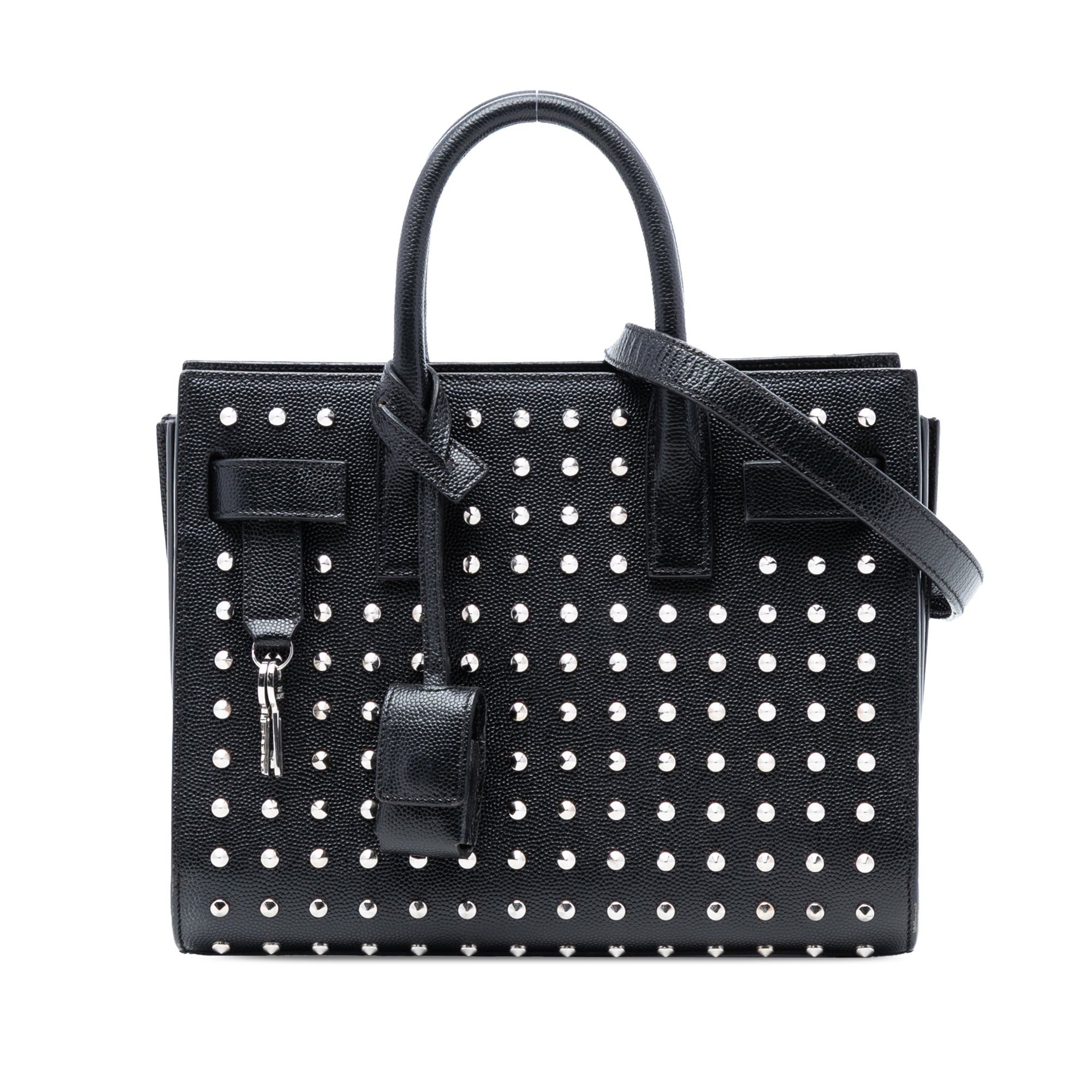 Saint Laurent Paris Nano Grain de Poudre Studded Sac de Jour Satchel Size ONE SIZE - 1 Thumbnail