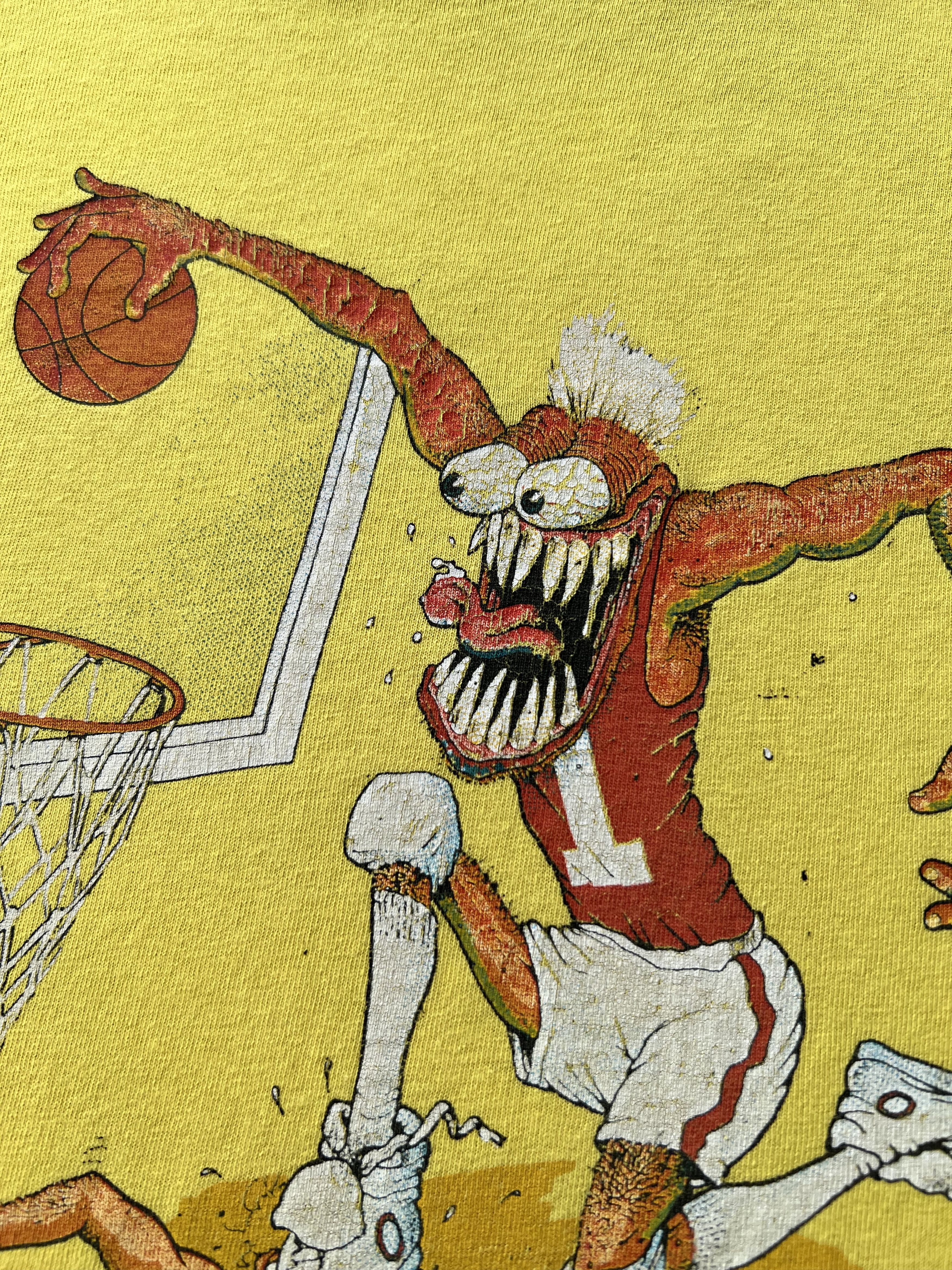 Vintage Vintage 1988 Air Waves Hang Time NBA Basketball Art T-shirt Size US L / EU 52-54 / 3 - 5 Thumbnail