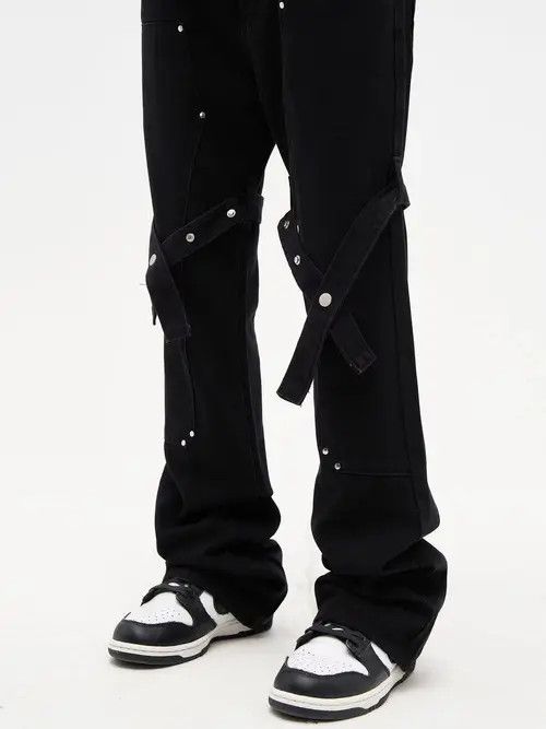 VIBE Vintage washed rivet rare casual jeans Size US 32 / EU 48 - 8 Thumbnail