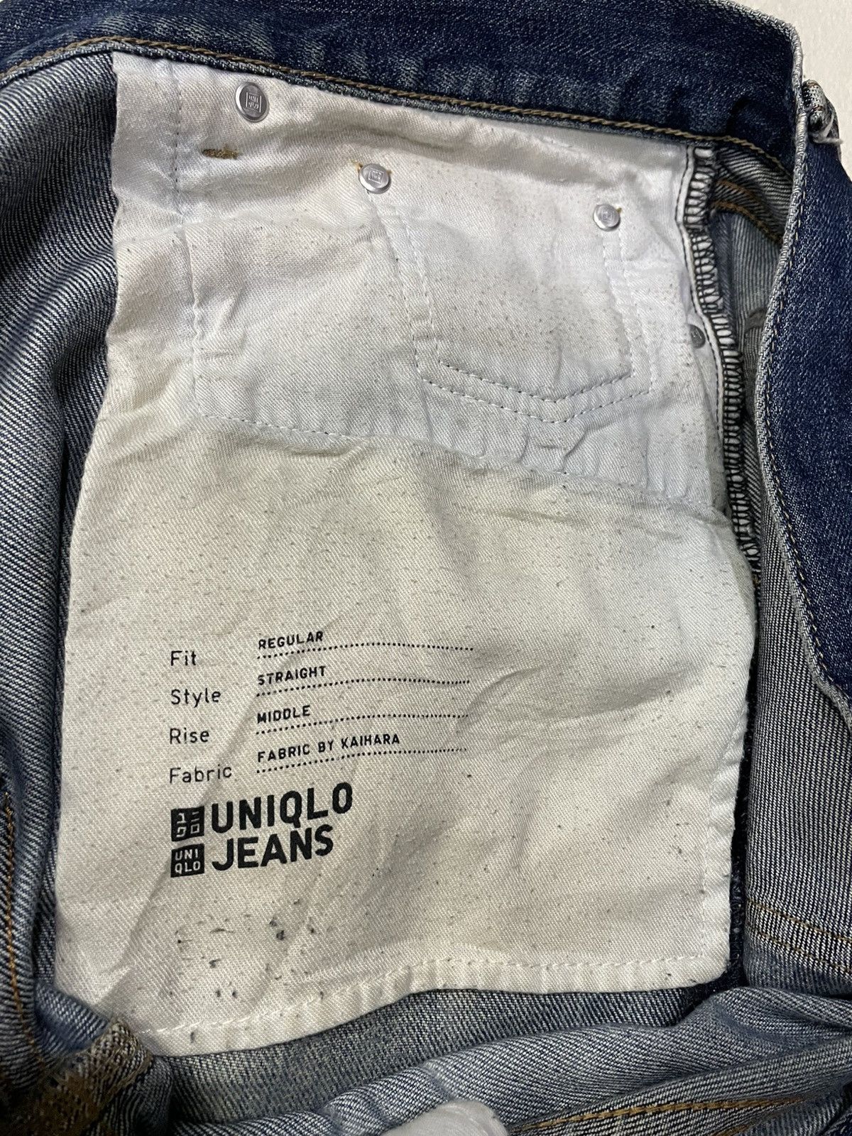 Uniqlo Vintage Uniqlo Diatress Faded Dark Blue Jeans Size US 35 - 11 Thumbnail