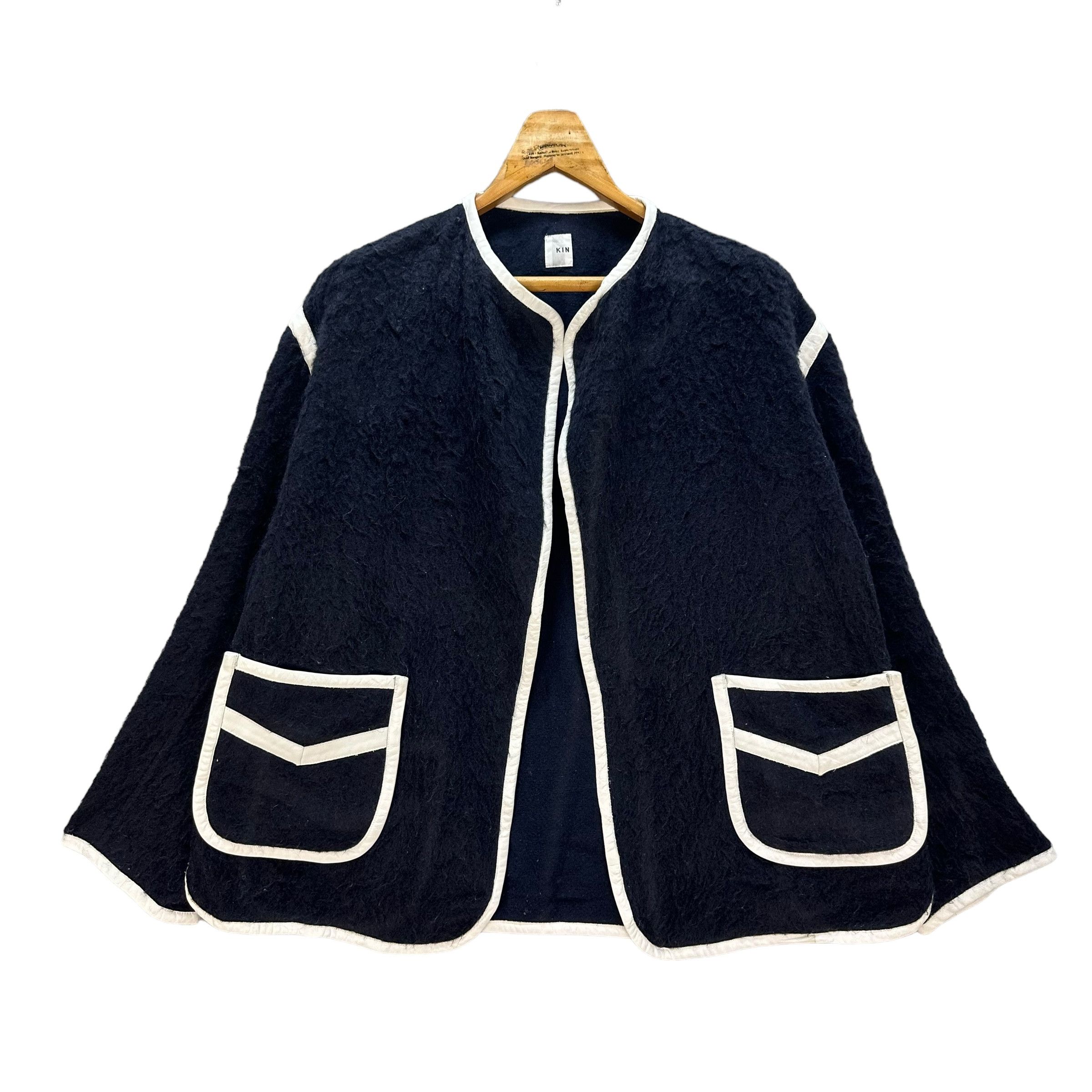 KIN KIN MADE IN JAPAN BUTTON LESS WOOL MOHAIR JACKET #8930-040 Size US XL / EU 56 / 4 - 6 Thumbnail