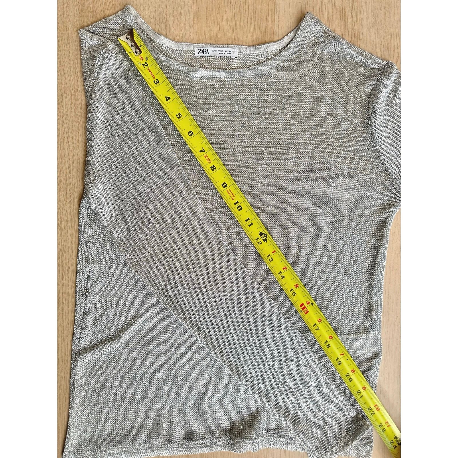 Zara Zara Gray Metallic Crewneck - Size S - Mint Size S / US 4 / IT 40 - 3 Thumbnail