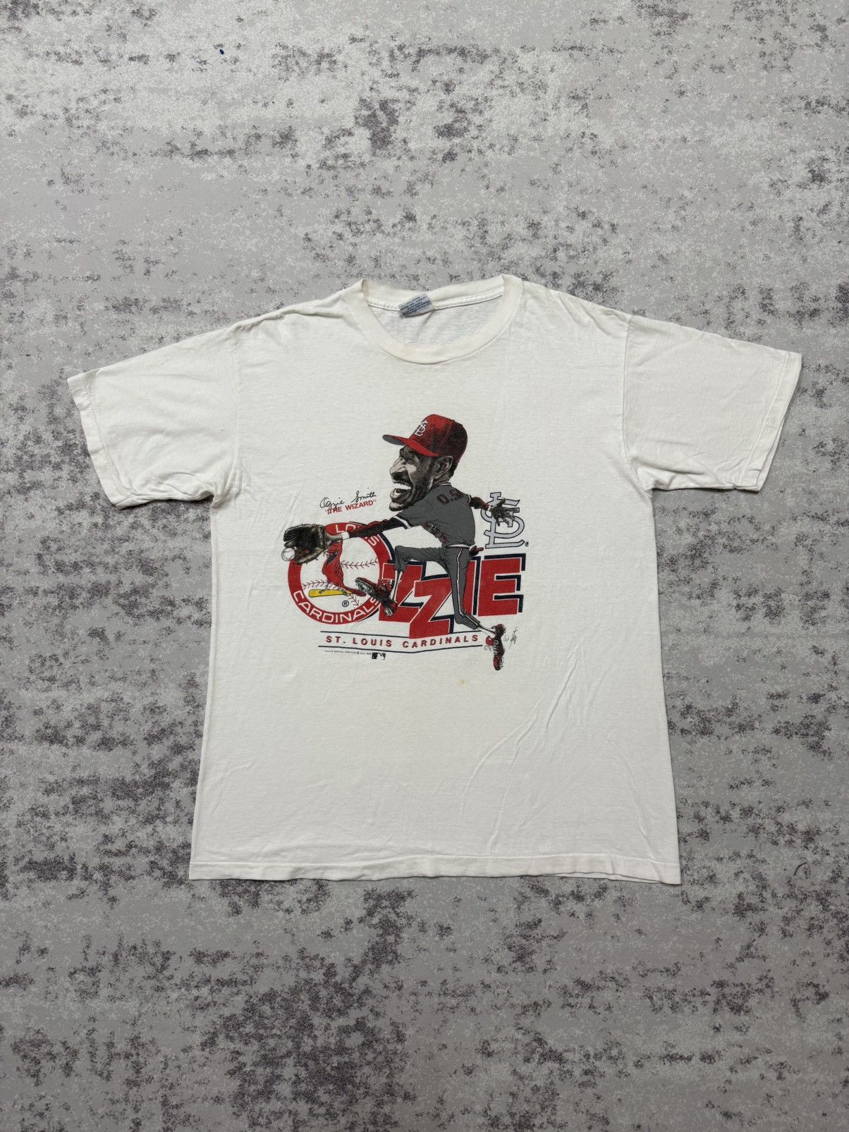 Salem Sportswear Vintage 1988 0zzie The Wizard Smith st.Louis Cardinal Tshirt Size US L / EU 52-54 / 3 - 3 Thumbnail