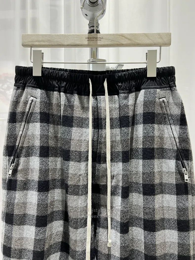 Rick Owens Rick Owens FW19 Wool Flannel Plaid Pants Size US 38 / EU 54 - 3 Thumbnail