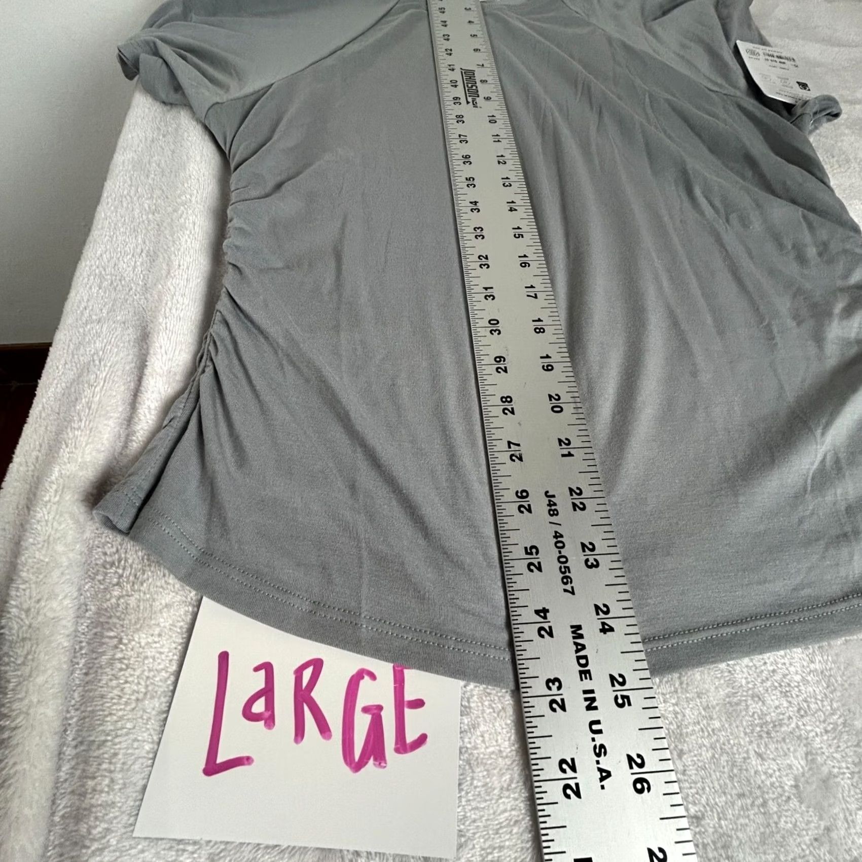 Athleta Athleta With Ease Cinch Tee Womens Large Gray Short Sleeve Active Breathable New Size 36" / US 14 / IT 50 - 7 Thumbnail