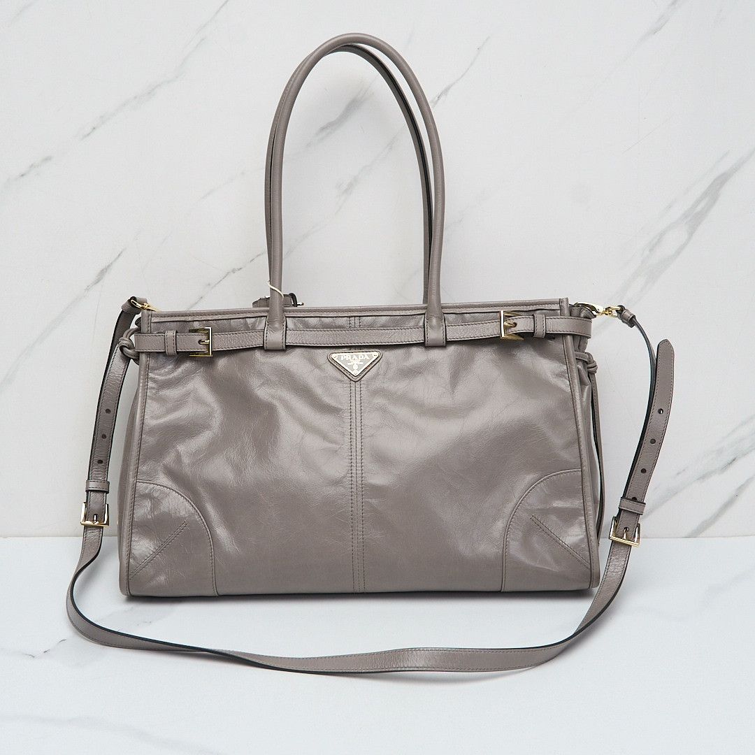 Prada Prada Bonnie Soft Lux Triangle Logo Tote Size ONE SIZE - 1 Thumbnail