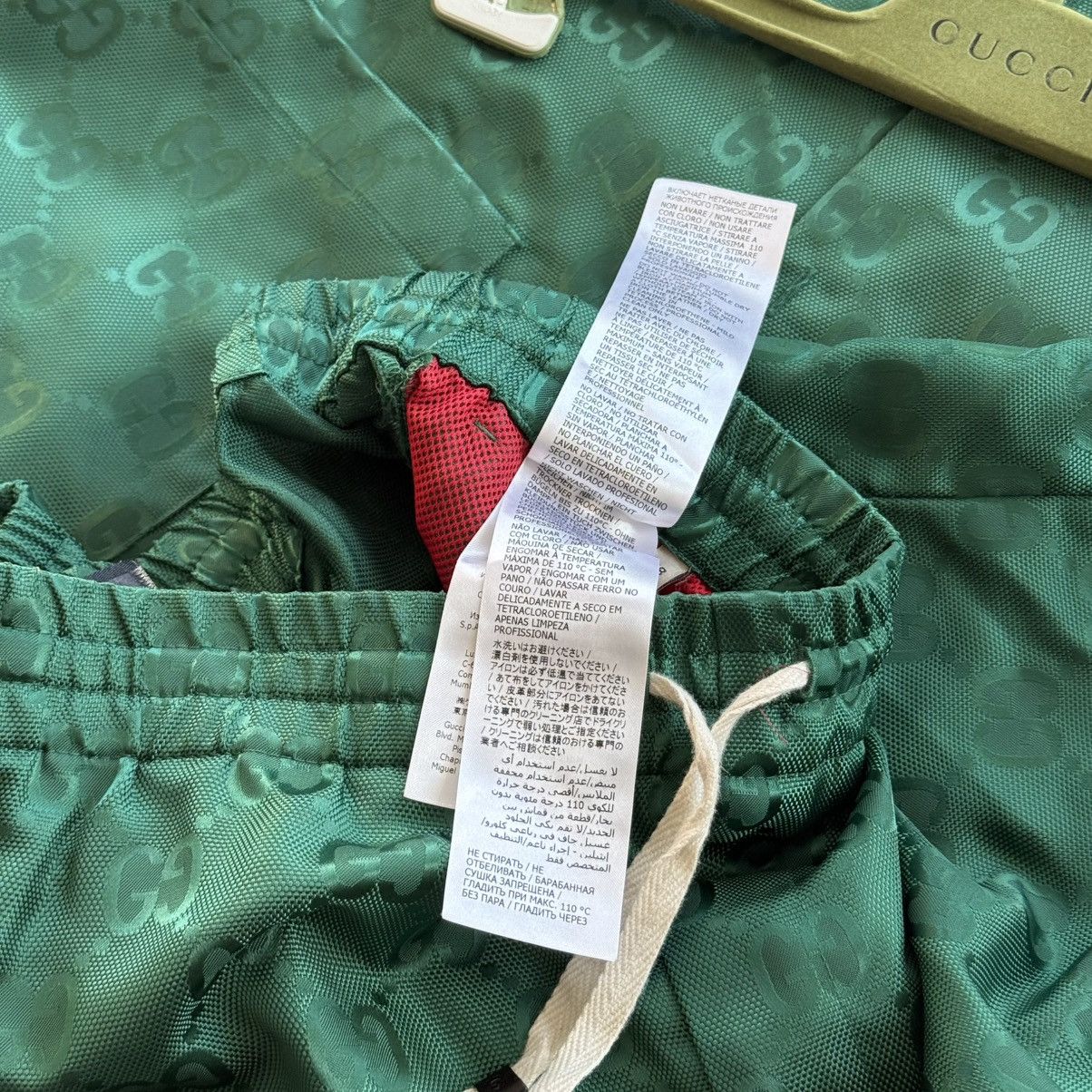 Gucci Gucci Green Jacquard Canvas Nylon Bowling Shirt & Shorts Set Size US S / EU 44-46 / 1 - 6 Thumbnail