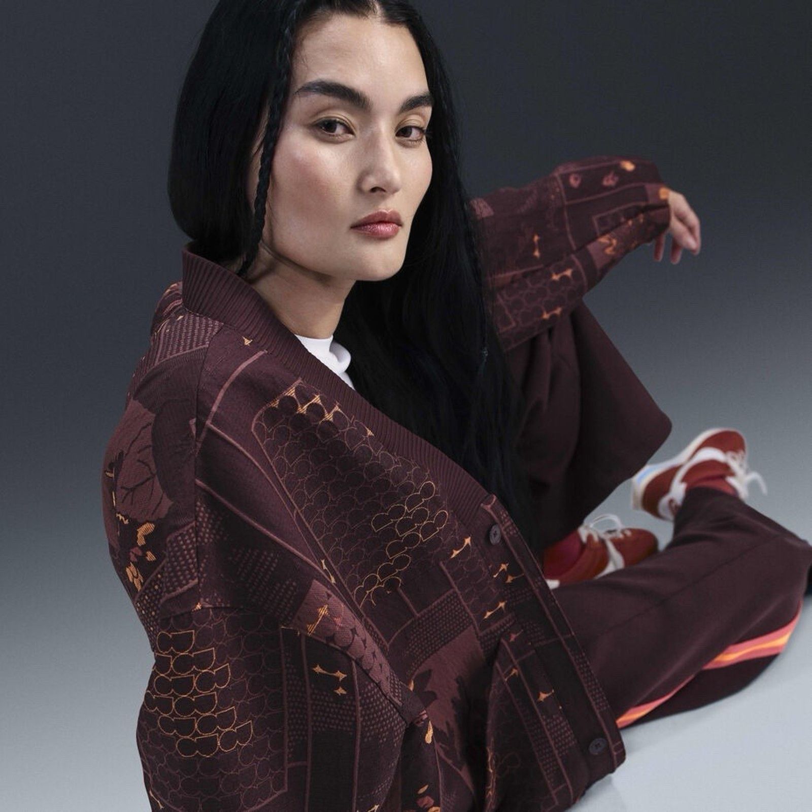 Nike Nike Naomi Osaka Jacquard Jacket Medium Burgundy Crush $300 Size M / US 6-8 / IT 42-44 - 3 Thumbnail