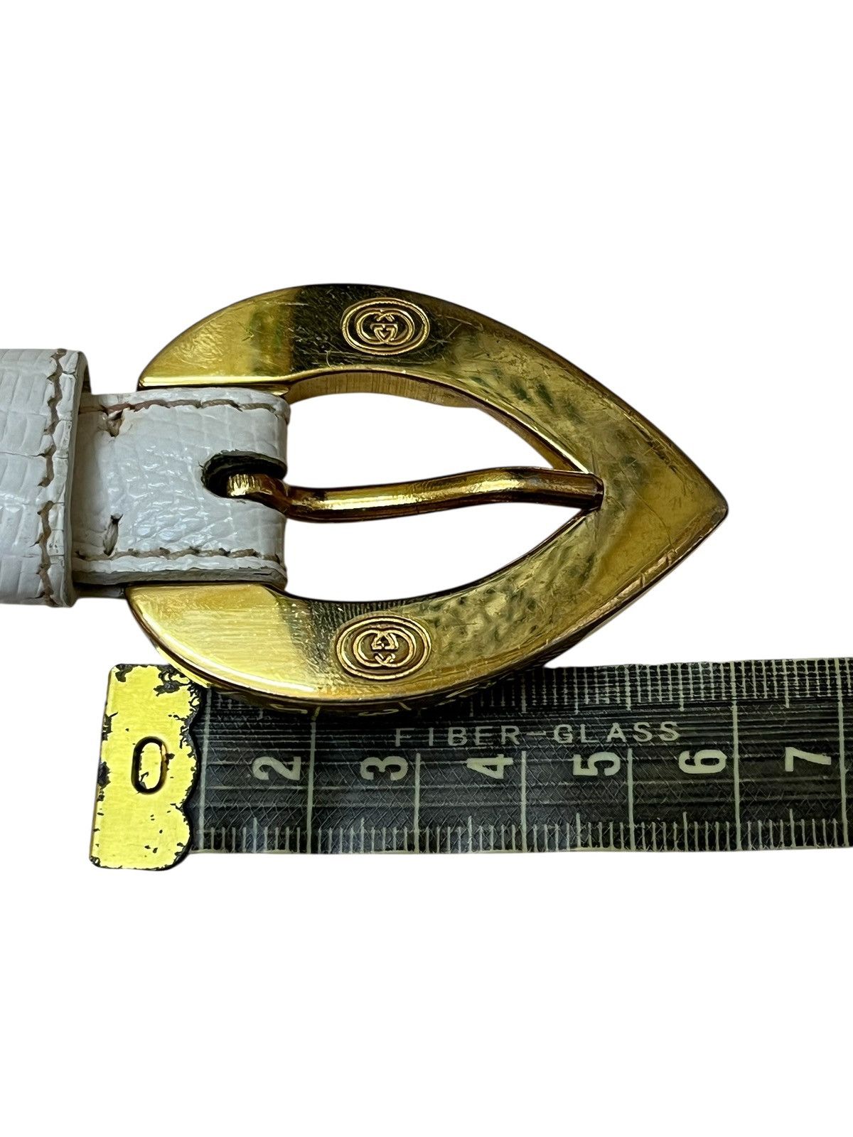 Gucci Rare🔥Vintage 80s GUCCI spade shaded buckle leather belt Size ONE SIZE - 9 Thumbnail