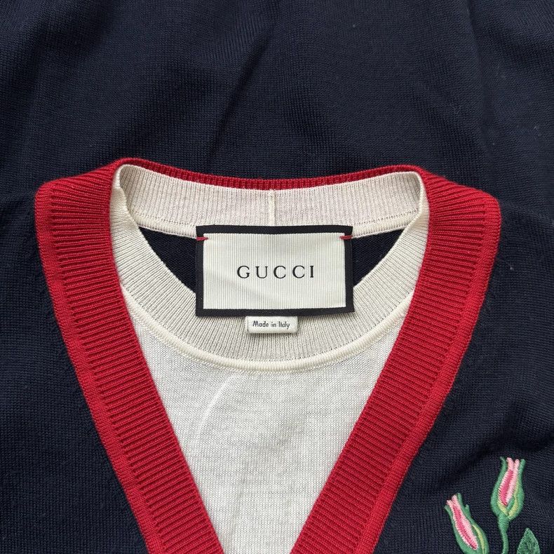 Gucci Gucci Rose embroidery woollen sweater Size M / US 6-8 / IT 42-44 - 3 Thumbnail