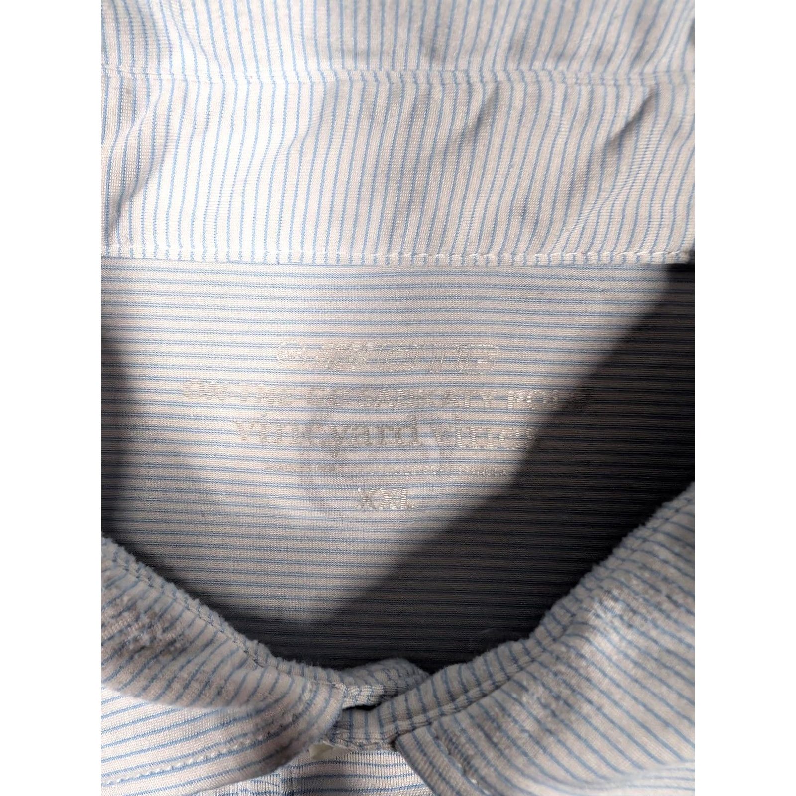 Vineyard Vines Vineyard Vines Polo Shirt Men 2XL Blue Stripe Performance Golf Stretch Short Sleeve Classic Collared Logo Whale Ventured Shirts Size US XXL / EU 58 / 5 - 6 Thumbnail