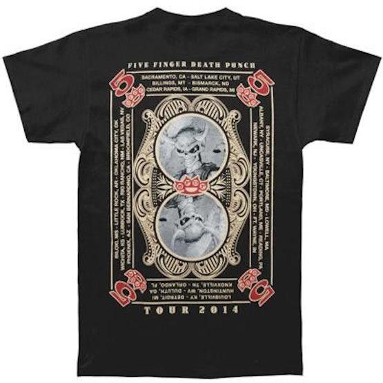 Designer T-shirt 5 Finger Death Punch 2014 Tour Playing Card XL Size US XL / EU 56 / 4 - 5 Thumbnail