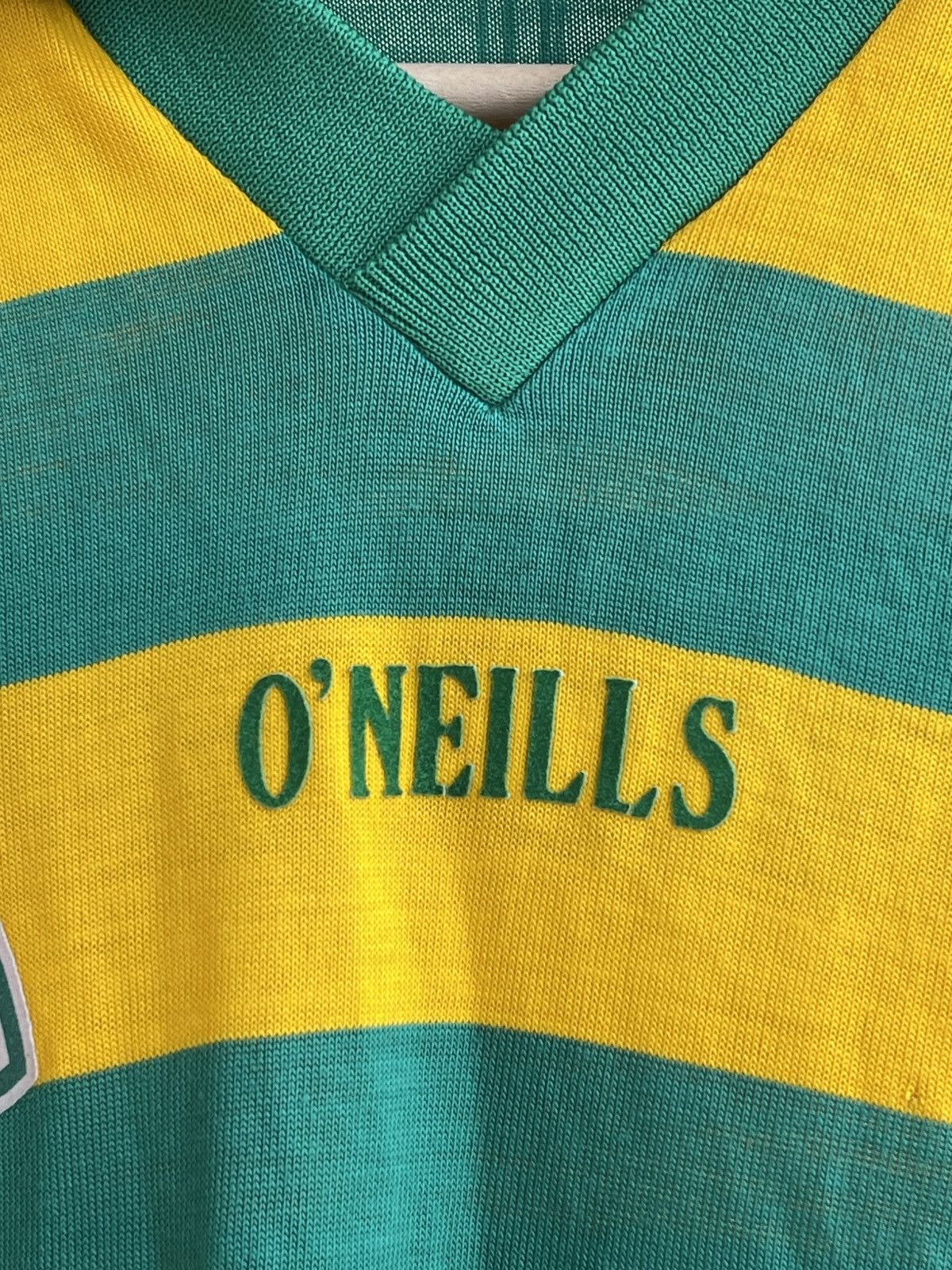 O'Neills GAA Gaelic Football Striped Long Sleeve Jersey 80s 90s Rugby Size US S / EU 44-46 / 1 - 6 Thumbnail