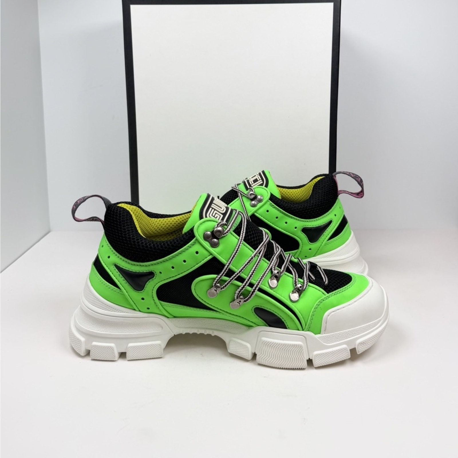 Gucci Size 10US - Gucci Flashtrek Neon Green Leather NEW Size US 10 / EU 43 - 5 Thumbnail