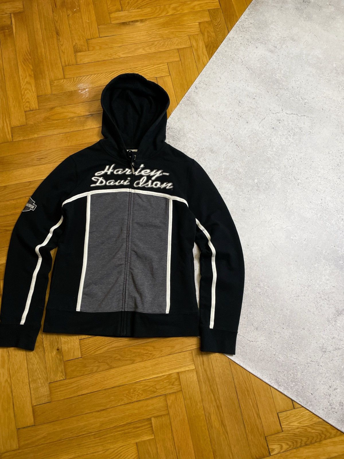 Harley Davidson Vintage Y2K Harley Davidson Zip Black Hoodie Size US S / EU 44-46 / 1 - 2 Thumbnail